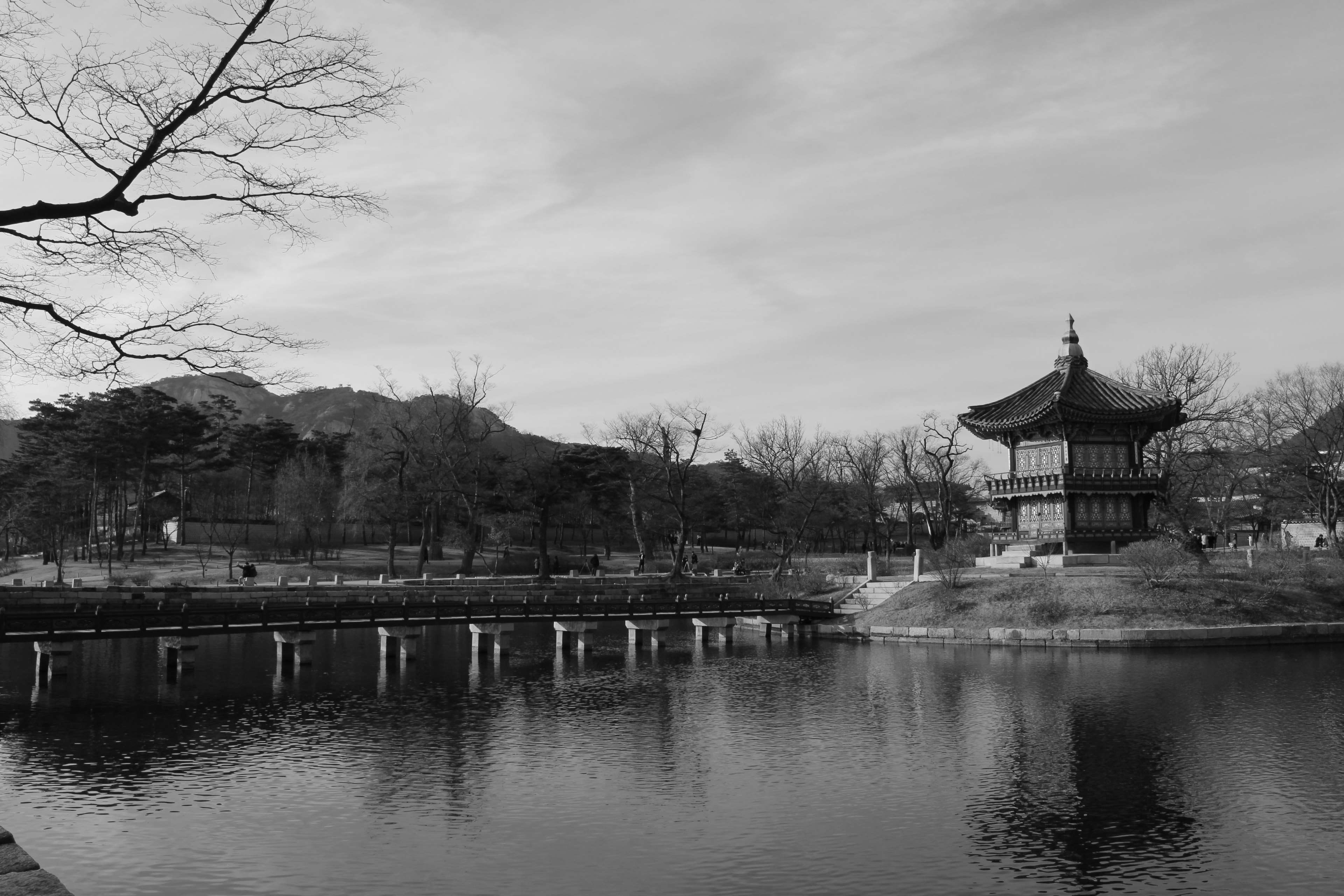 architecture, religion, nature, day, belief, place of worship, water, bridge, building exterior, building, cloud - sky, sky, gyeongbokgung, built structure, HD Wallpaper