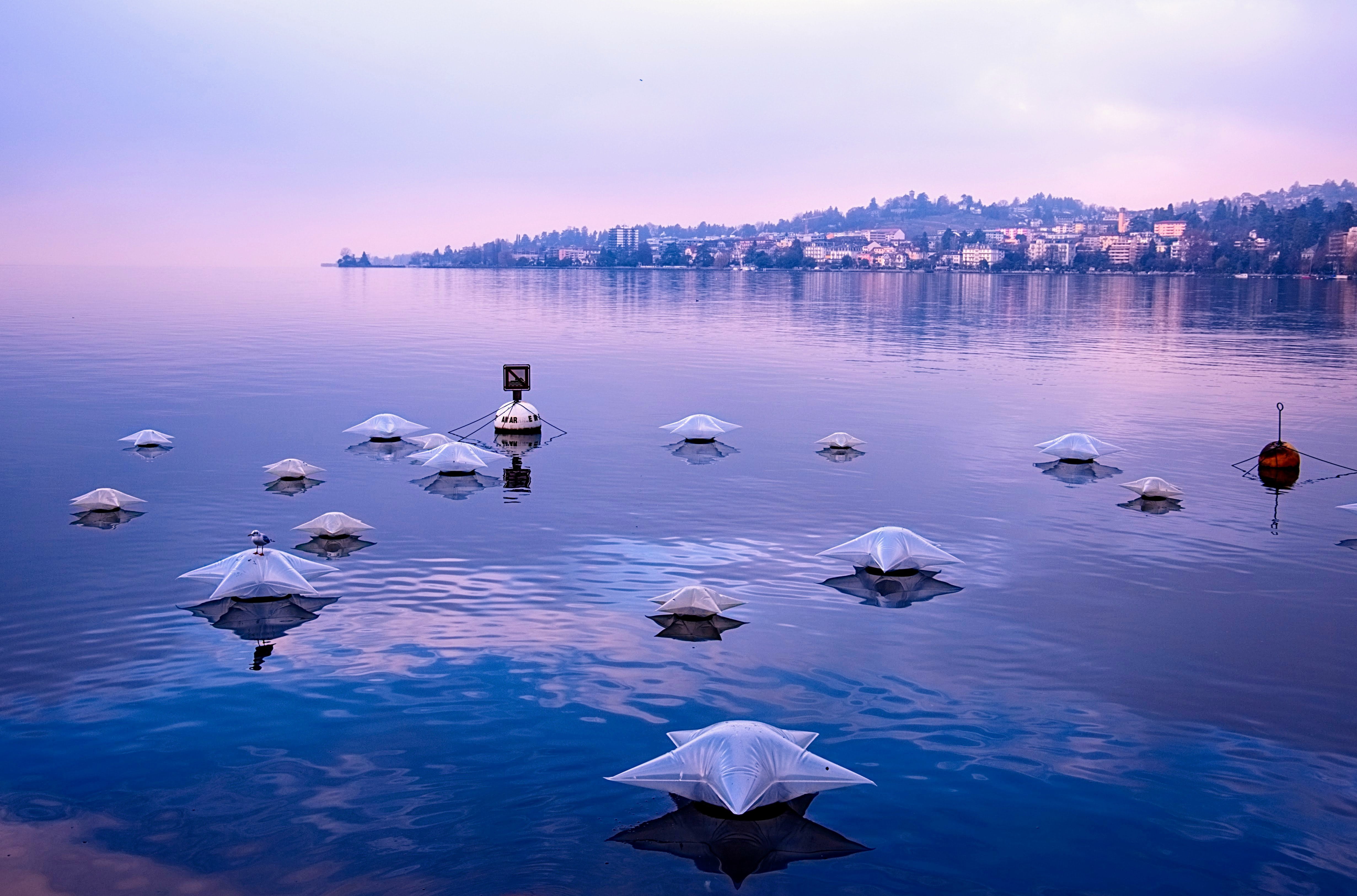 water, water  blue, body of water, travel, romance, reflection, swiss, sunset, decorative, landscape, beautiful, 4K, lake, Canon 6D, view, montreux  switzerland, HD Wallpaper