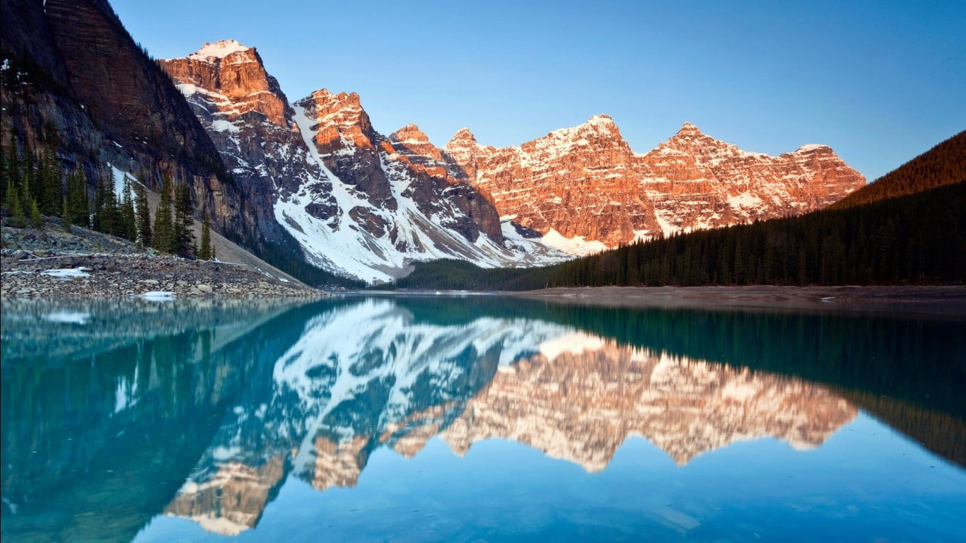 water, formation, mountain peak, winter, scenics - nature, tranquility, lake, outdoors, mountain, non-urban scene, rock, reflection, no people, snow, snowcapped mountain, HD Wallpaper