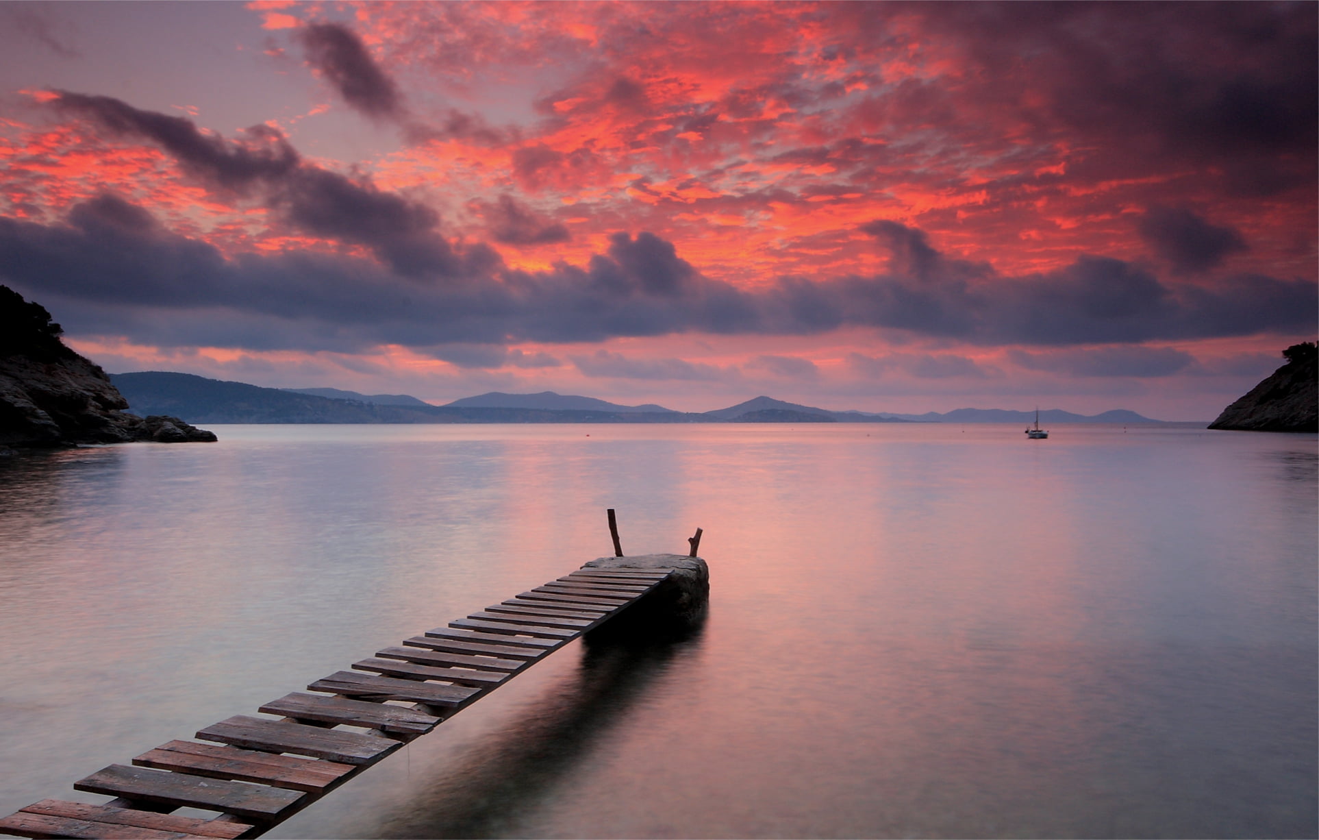 transportation, dock, nature, clouds, orange, idyllic, the sky, the bridge, sunset, waterfront, no people, orange color, outdoors, nautical vessel, surface, HD Wallpaper