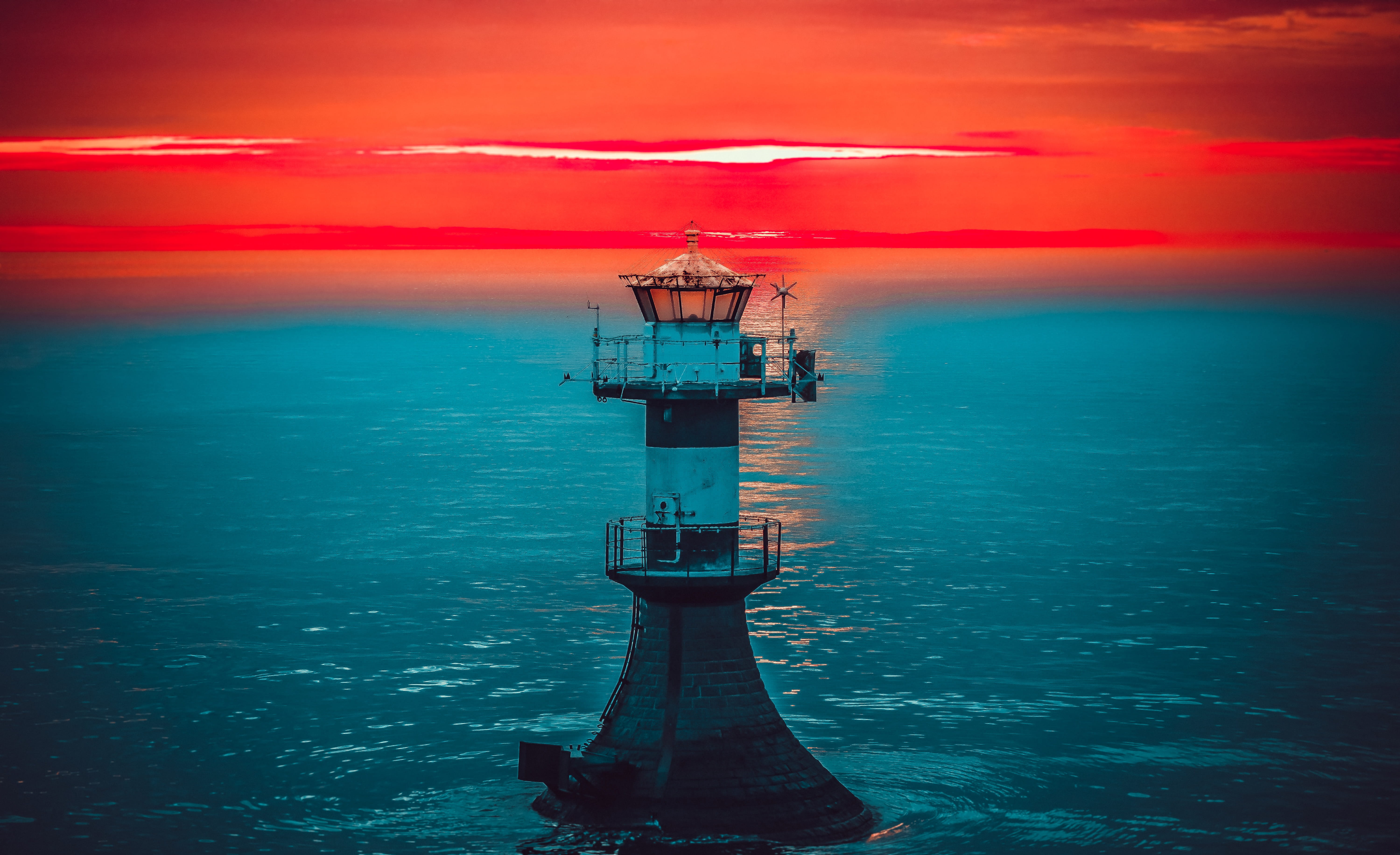 summer, guidance, nautical vessel, blue, architecture, water, built structure, in the evening, lighthouse, no people, east, sea, nature, sky, in the morning, HD Wallpaper