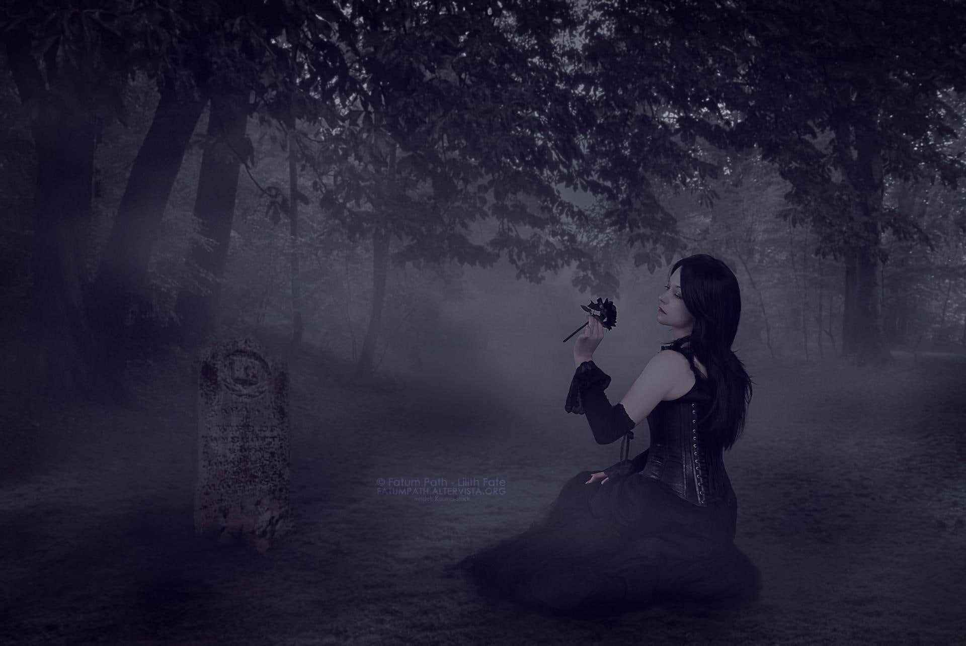 forest, 1080P, fantasy, lady, memories, dead, 3d and abstract, HD Wallpaper