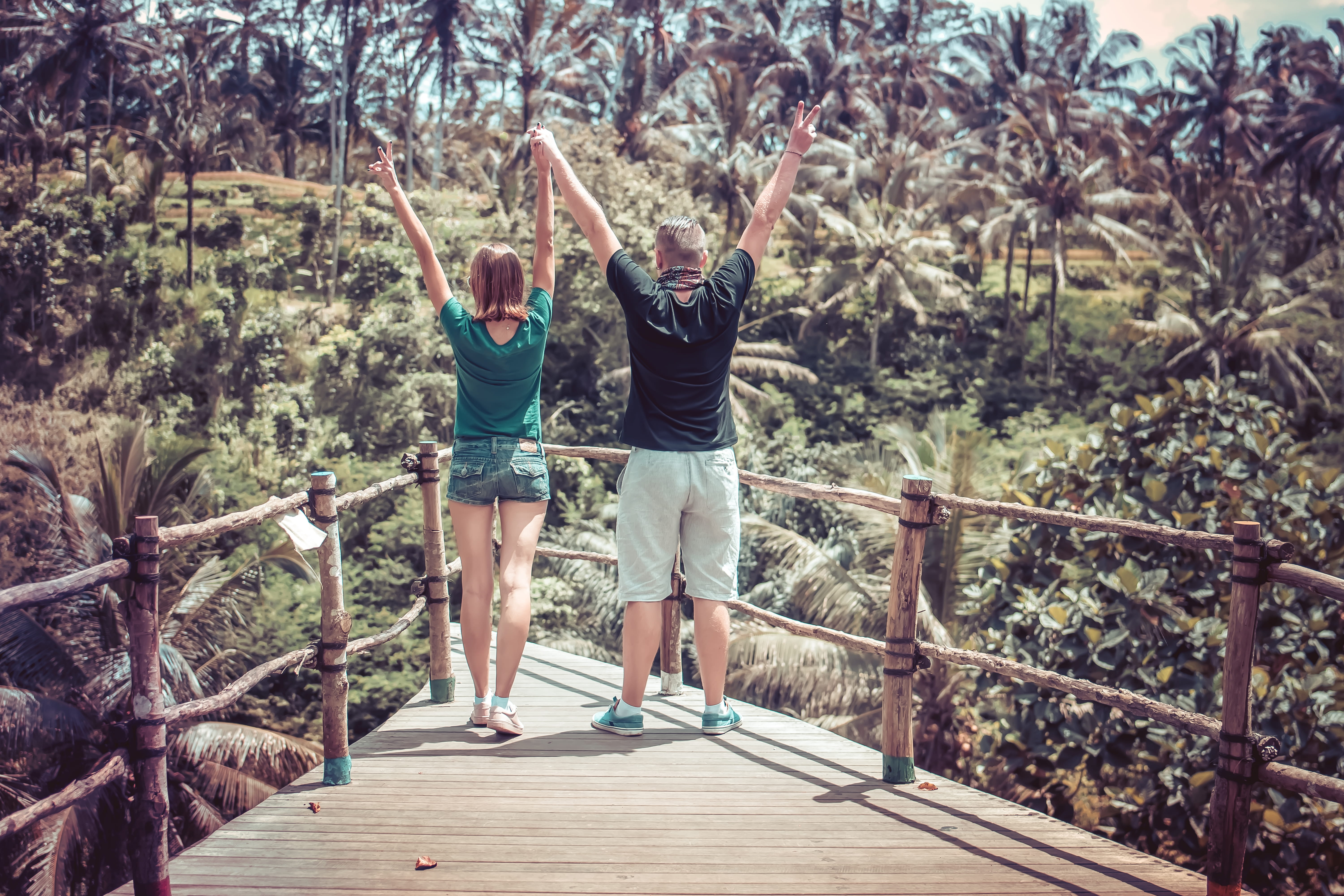 man, wooden, young, adult, connection, lifestyles, leisure activity, people, dock, human arm, real people, 5K, outdoors, bridge, standing, footbridge, HD Wallpaper