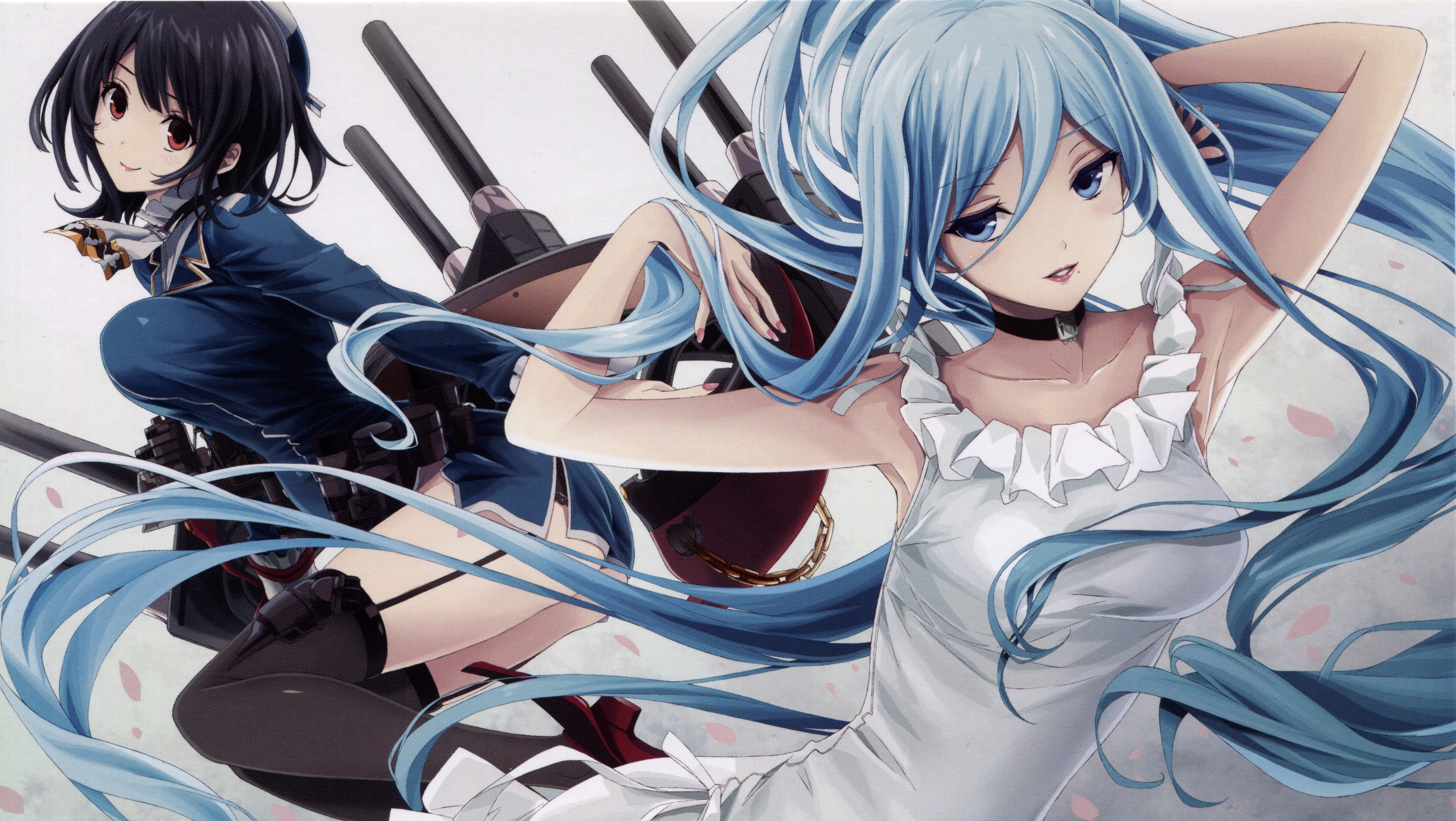 Aoki Hagane no Arpeggio, indoors, side view, portrait, clothing, young women, human body part, Kantai Collection, adult, blue, young adult, arpeggio, 4K, HD Wallpaper