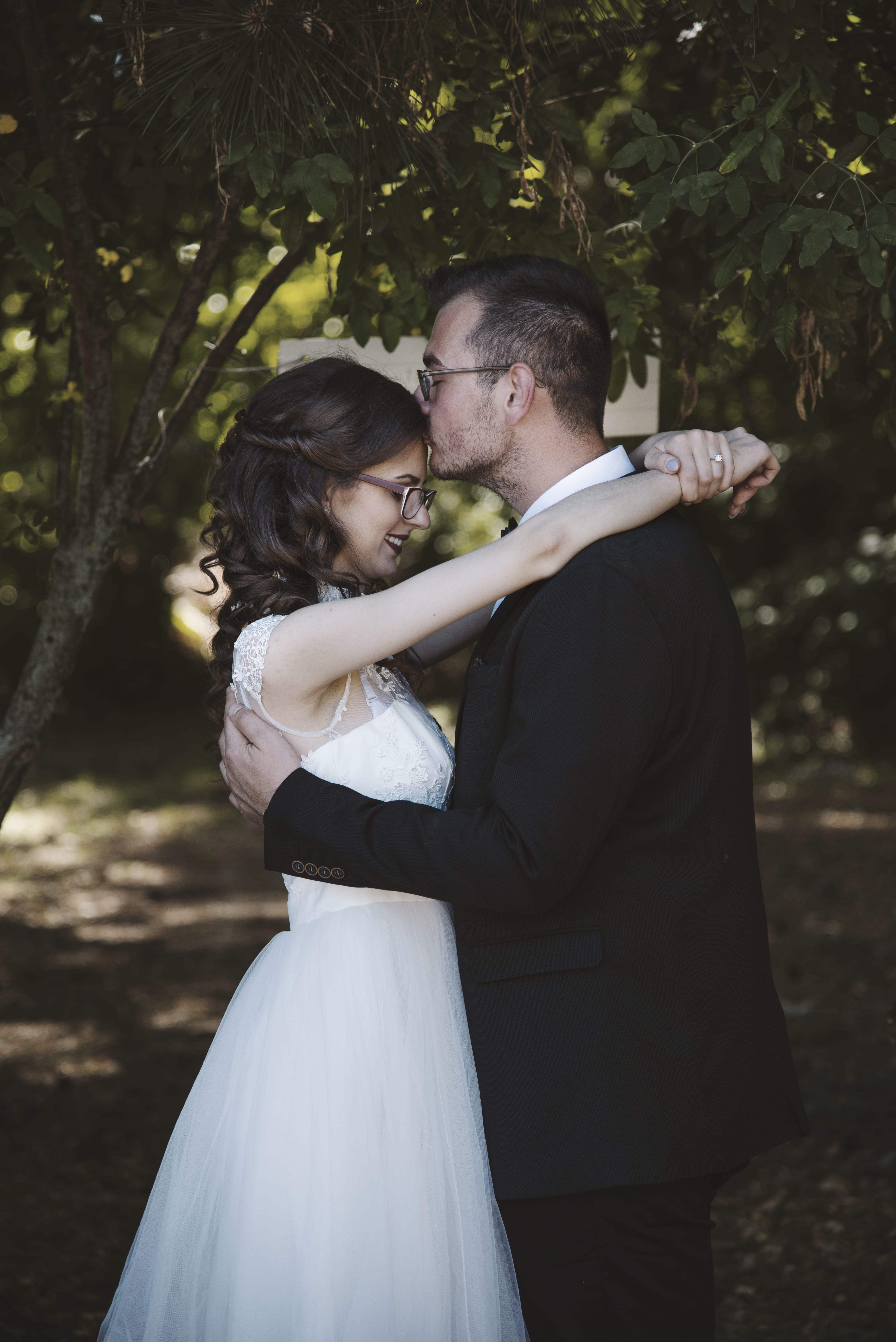 forehead, people, married, newlywed, romantic, togetherness, dress, positive emotion, wedding, photoshoot, together, embracing, Bride and Groom, young, Phone HD Wallpaper