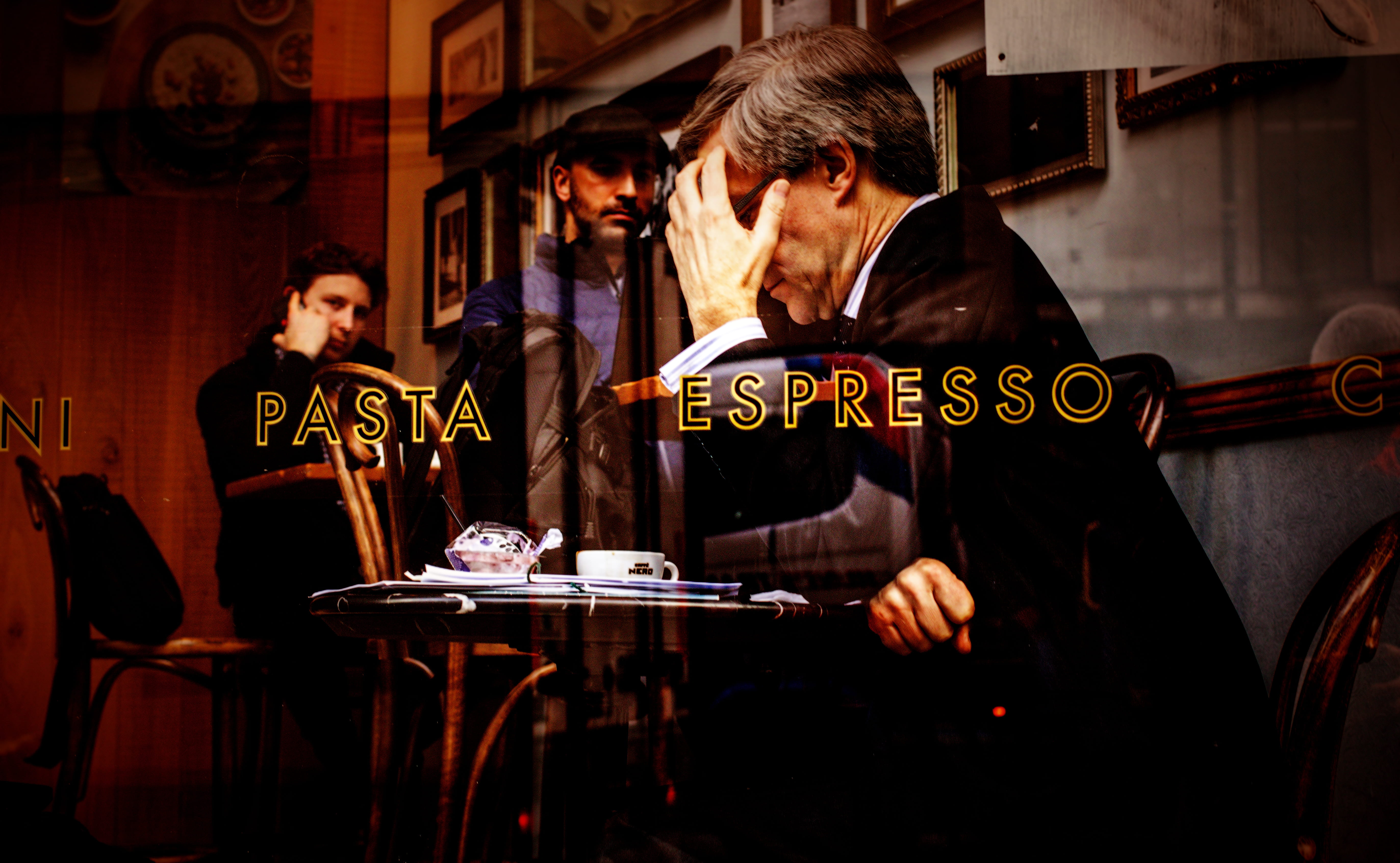 indoors, males, business, hands, coffee, holding, refreshment, waist up, resting, group of people, 5K, sitting, espresso, men, bar counter, man, overlay, HD Wallpaper