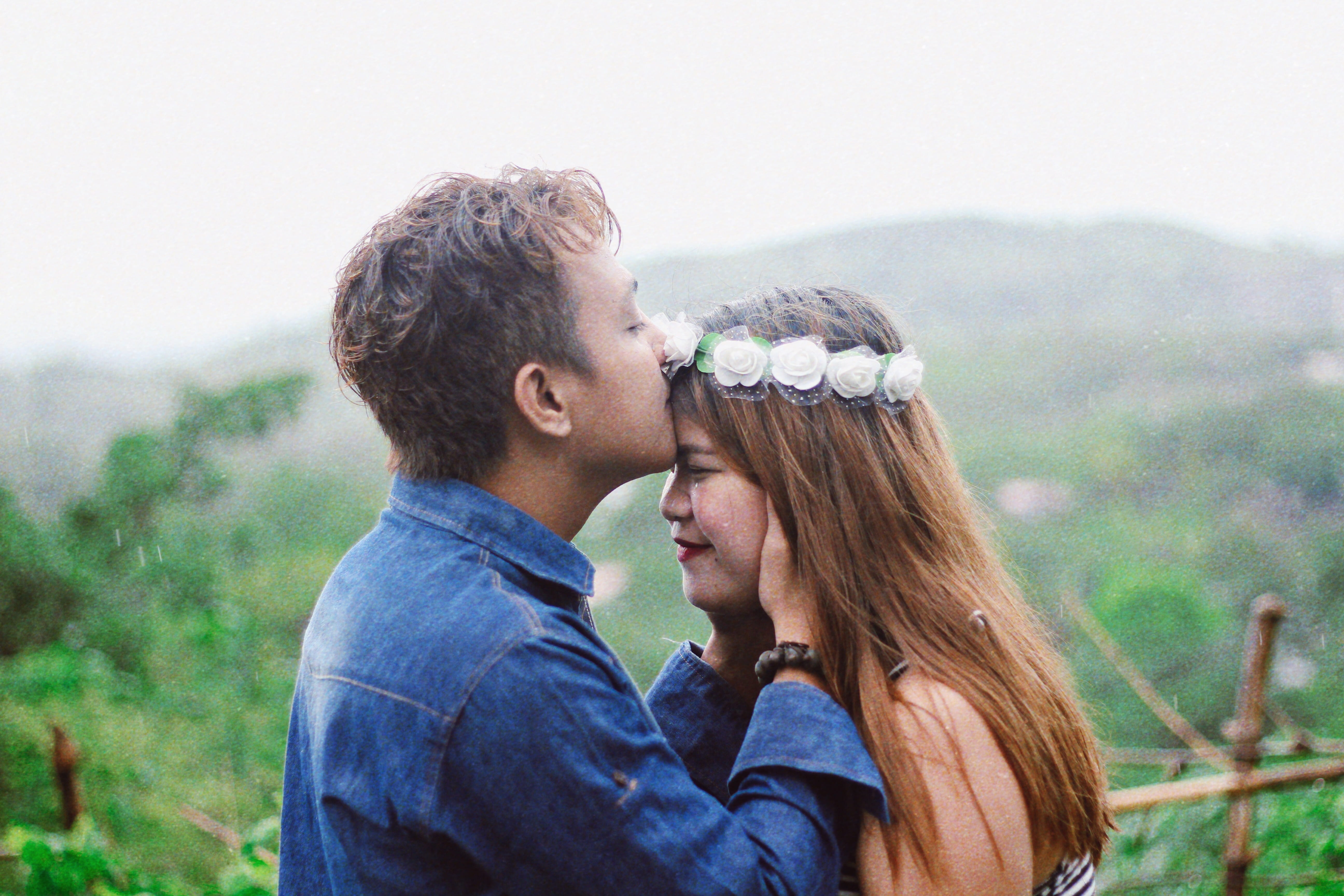 men, togetherness, adult, positive emotion, together, young couple, landscape, jacket, blurred background, embracing, hairstyle, young adult, denim, daylight, HD Wallpaper