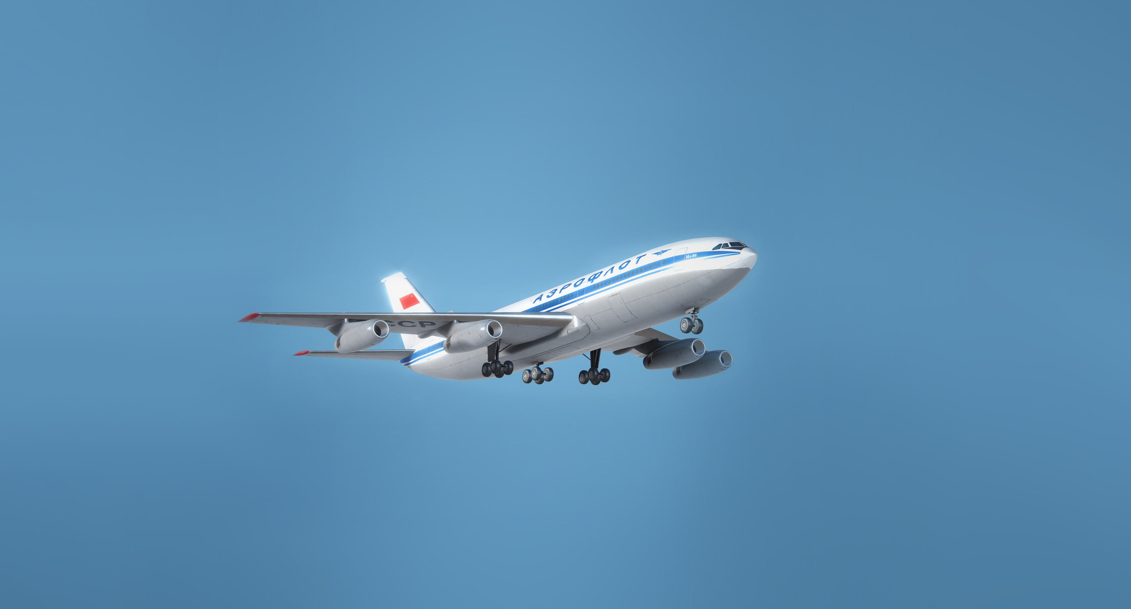 Il-86, Board, The plane, 2K, USSR, Camber, Alex Stankevich, Ilyushin design Bureau, A passenger plane, by Alex Stankevich, Art, Liner, Soviet passenger, HD Wallpaper