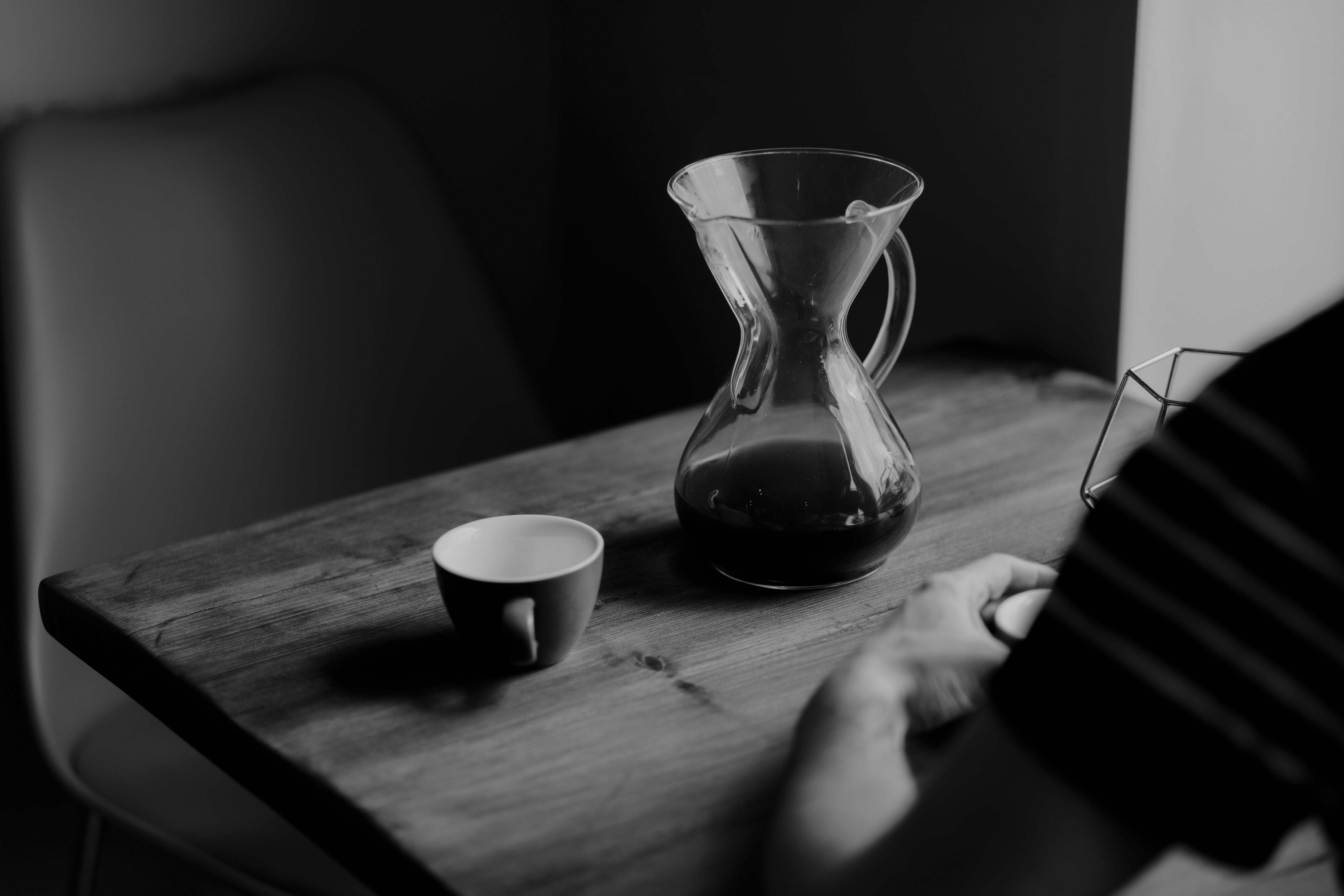 transparent, cup of coffee, selective focus, coffee drink, porcelain, hot drink, clear, food and drink, coffee cup, wooden table, glass items, close-up, HD Wallpaper