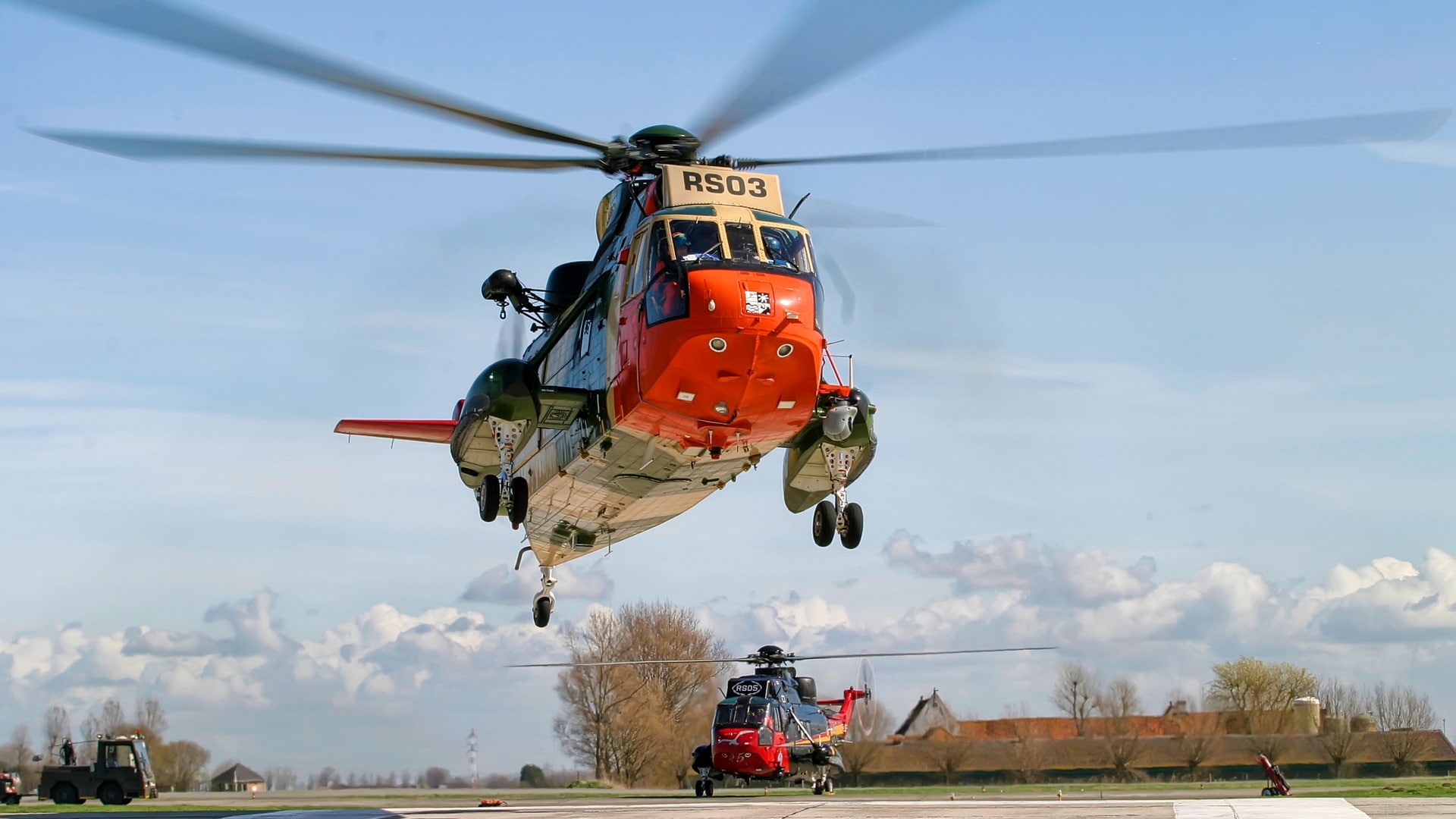 the airfield, 1080P, the sky, S-61-SH-3, blades, helicopter, Sikorsky, Sea King, HD Wallpaper