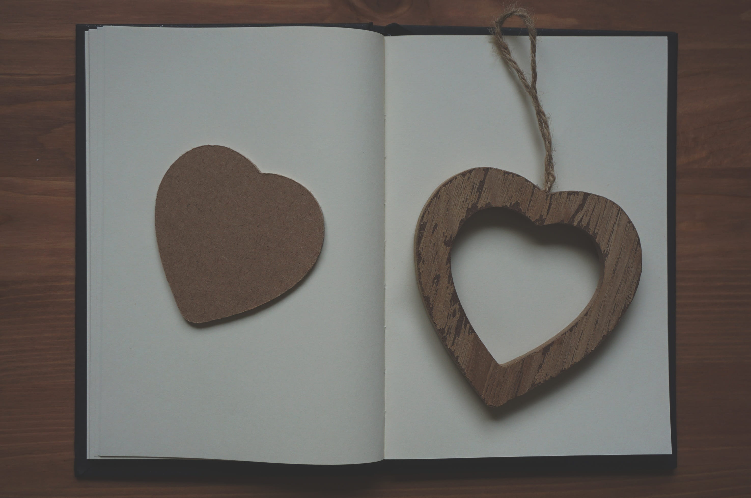 close-up, book, indoors, high angle view, label, sign, positive emotion, emotion, valentines day - holiday, white, creativity, no people, pendant, wood, HD Wallpaper