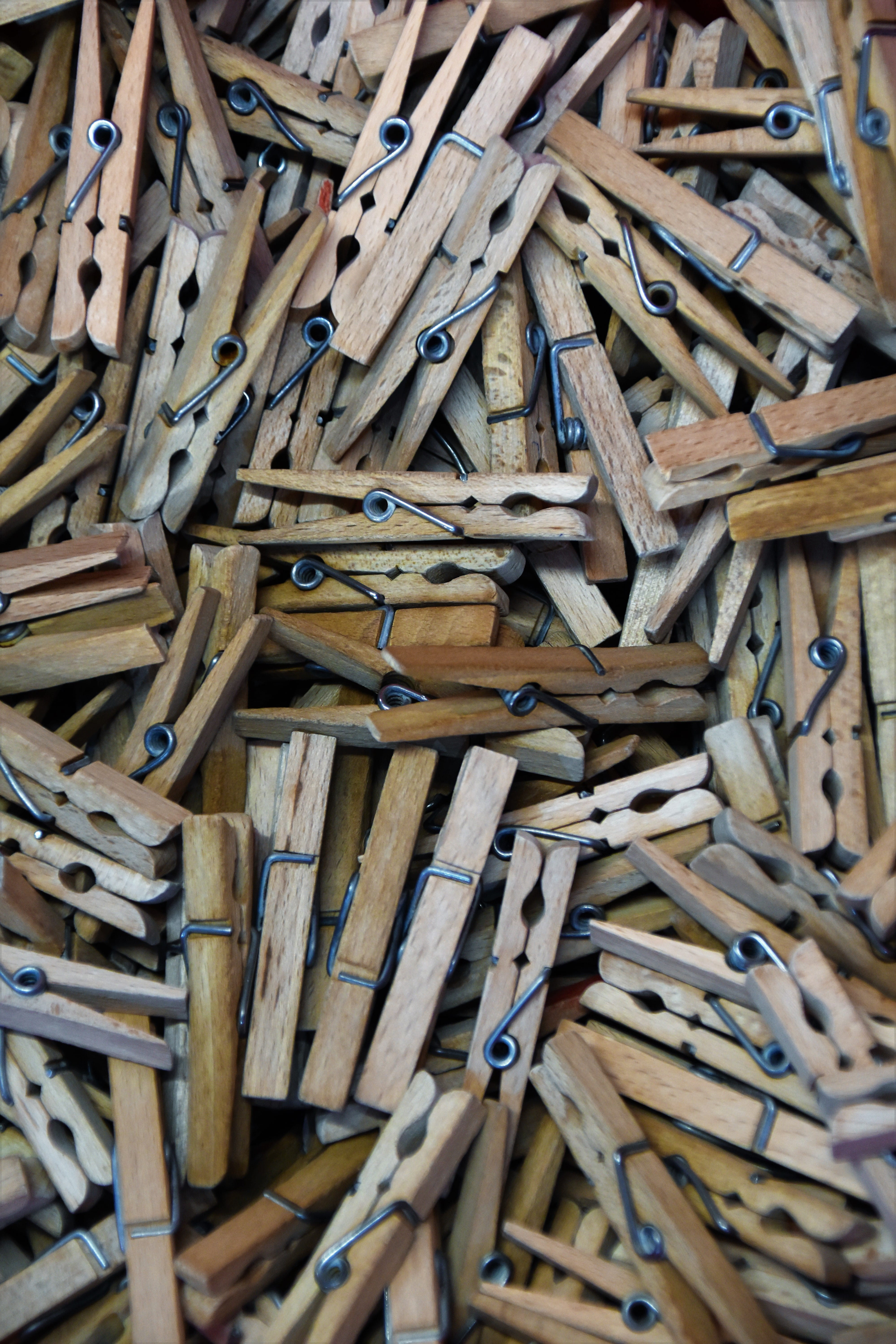 indoors, pattern, day, clothespin, container, display, germany, full frame, clothes pins, laundry, structure, 5K, wood - material, peg, pin, Phone HD Wallpaper