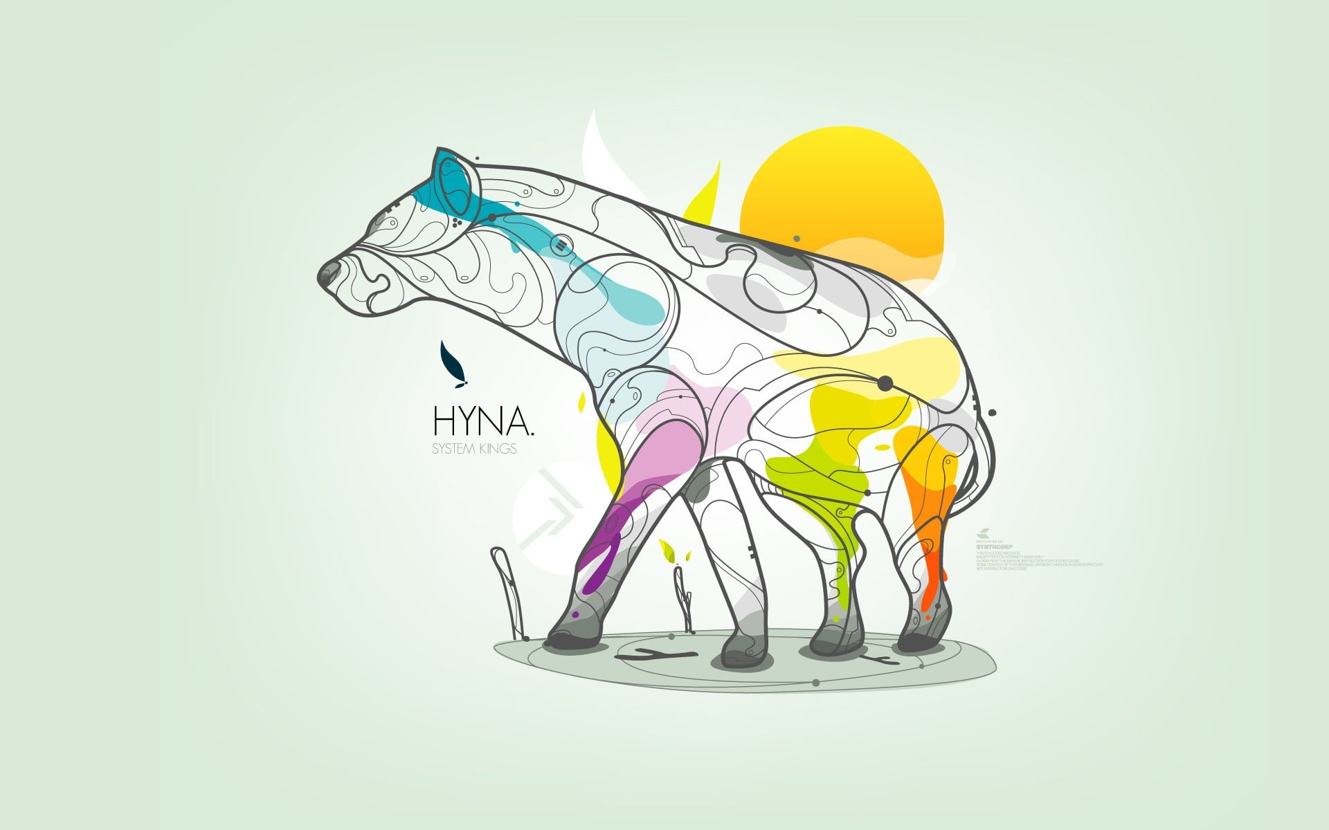 animals, representation, art and craft, mammal, no people, hyna, indoors, cartoon, yellow, creativity, multi colored, digital art, 1080P, medical supplies, HD Wallpaper