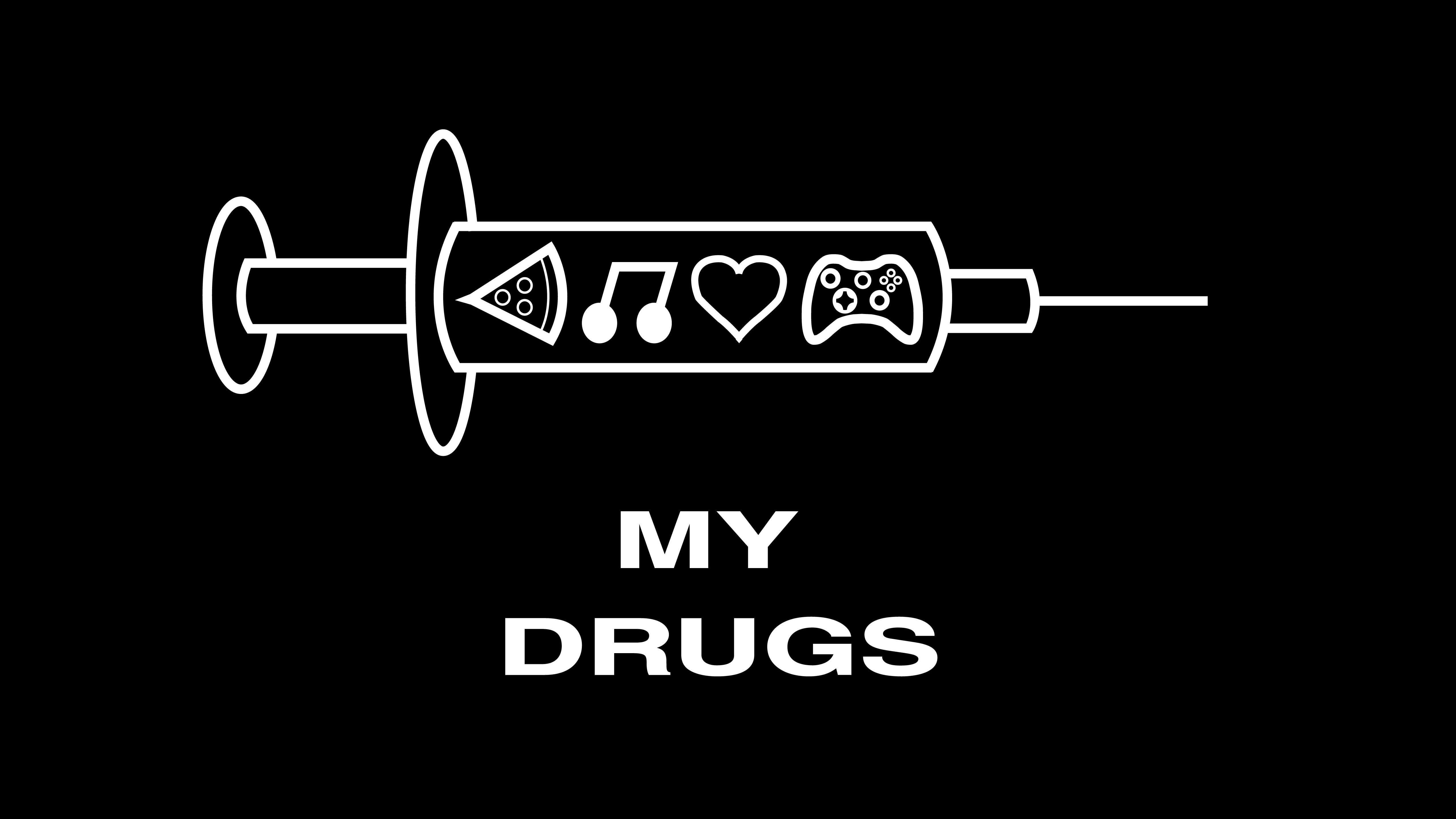 typography, simple, minimalism, syringe, texture, drugs, 4K, HD Wallpaper