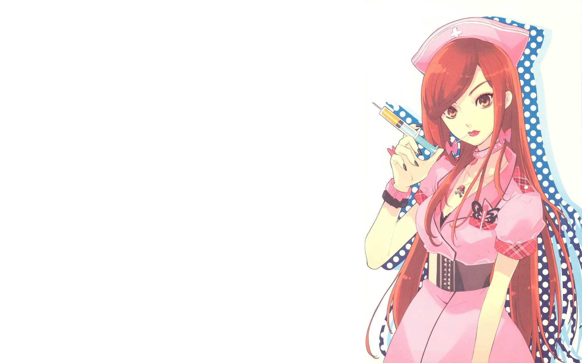 an injection, 1080P, syringe, nurse, girl, cute, HD Wallpaper