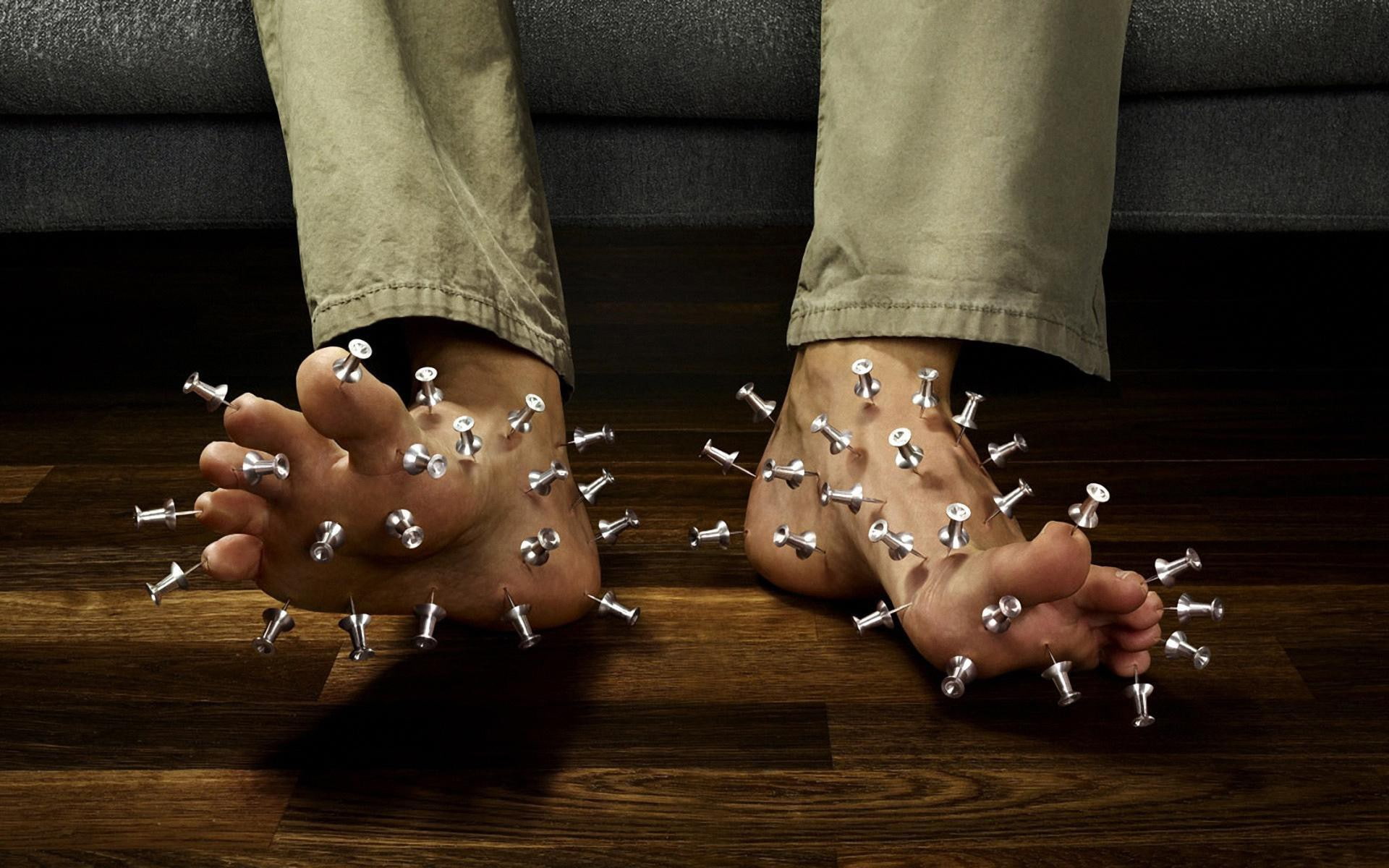 1080P, feet, humor, needles, HD Wallpaper