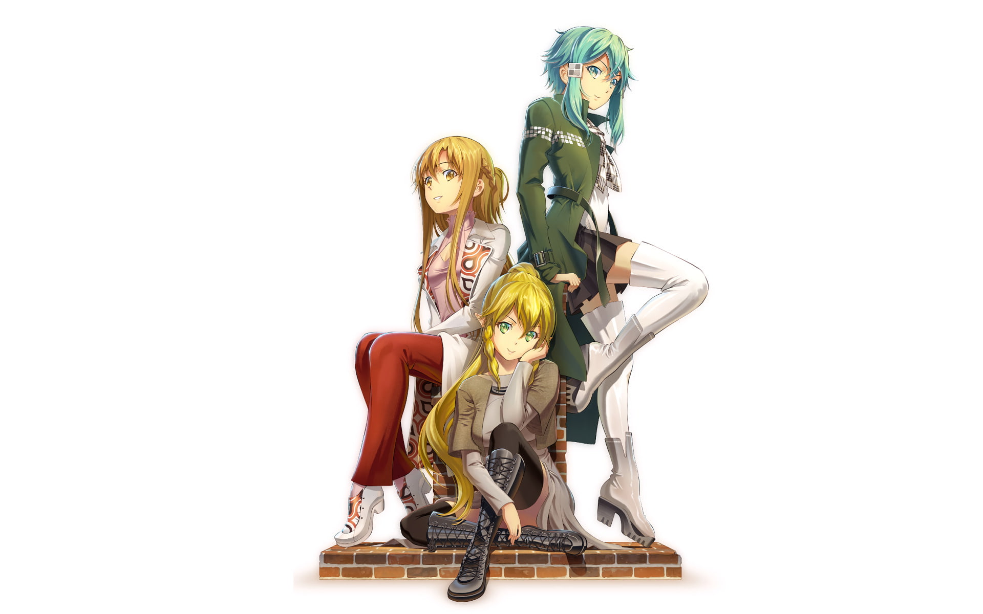 Leafa (Sword Art Online), Suguha Kirigaya, 1080P, Asuna Yuuki, Sword Art Online II, Asada Shino, Sword Art Online, Sinon (Sword Art Online), HD Wallpaper