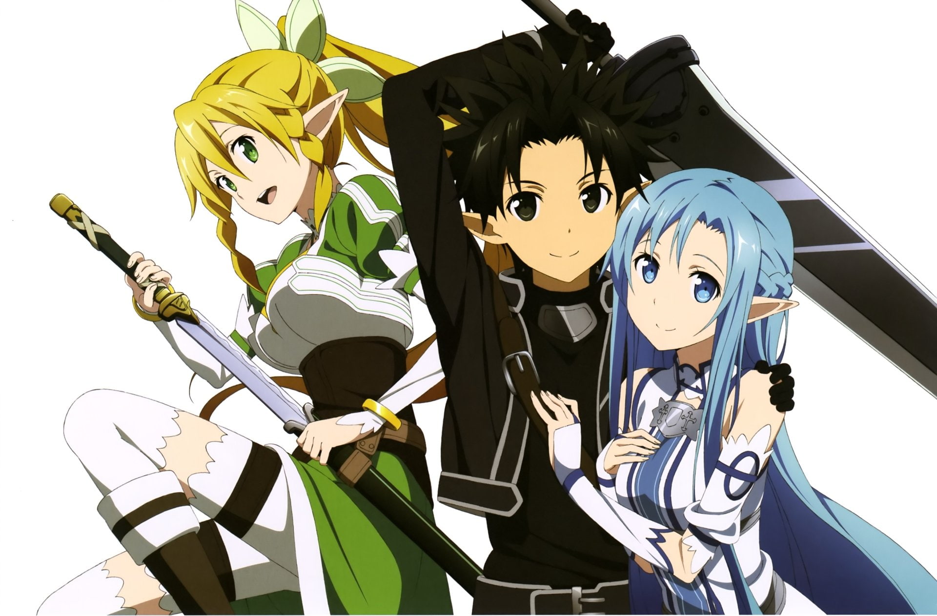 Leafa (Sword Art Online), Sword Art Online, Sword Art Online II, 1080P, Kirito (Sword Art Online), Asuna Yuuki, HD Wallpaper