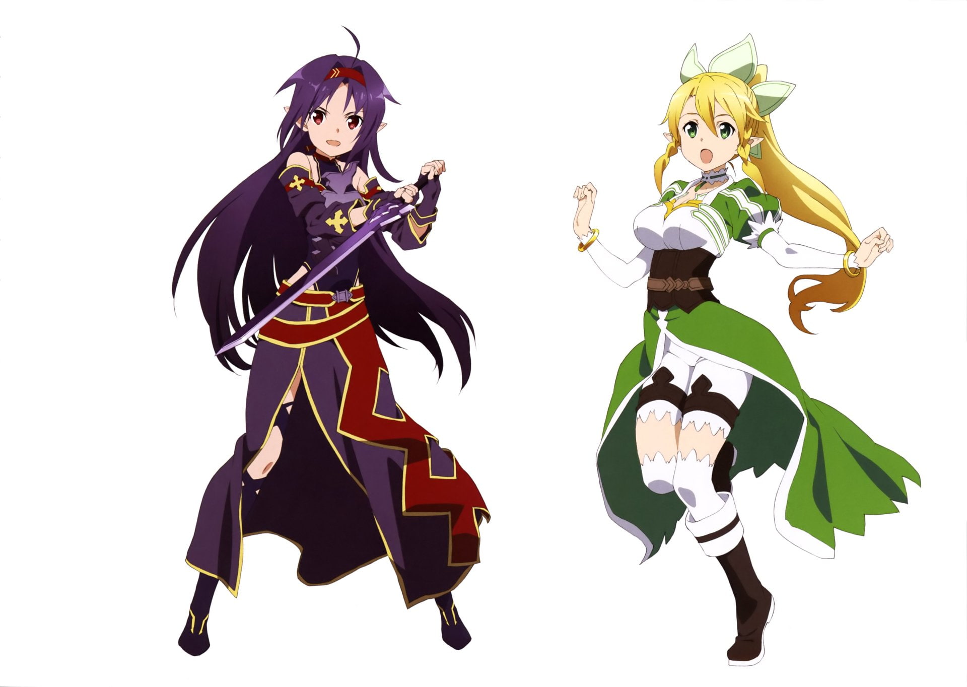 Sword Art Online II, Yuuki Konno, Leafa (Sword Art Online), Sword Art Online, 1080P, HD Wallpaper
