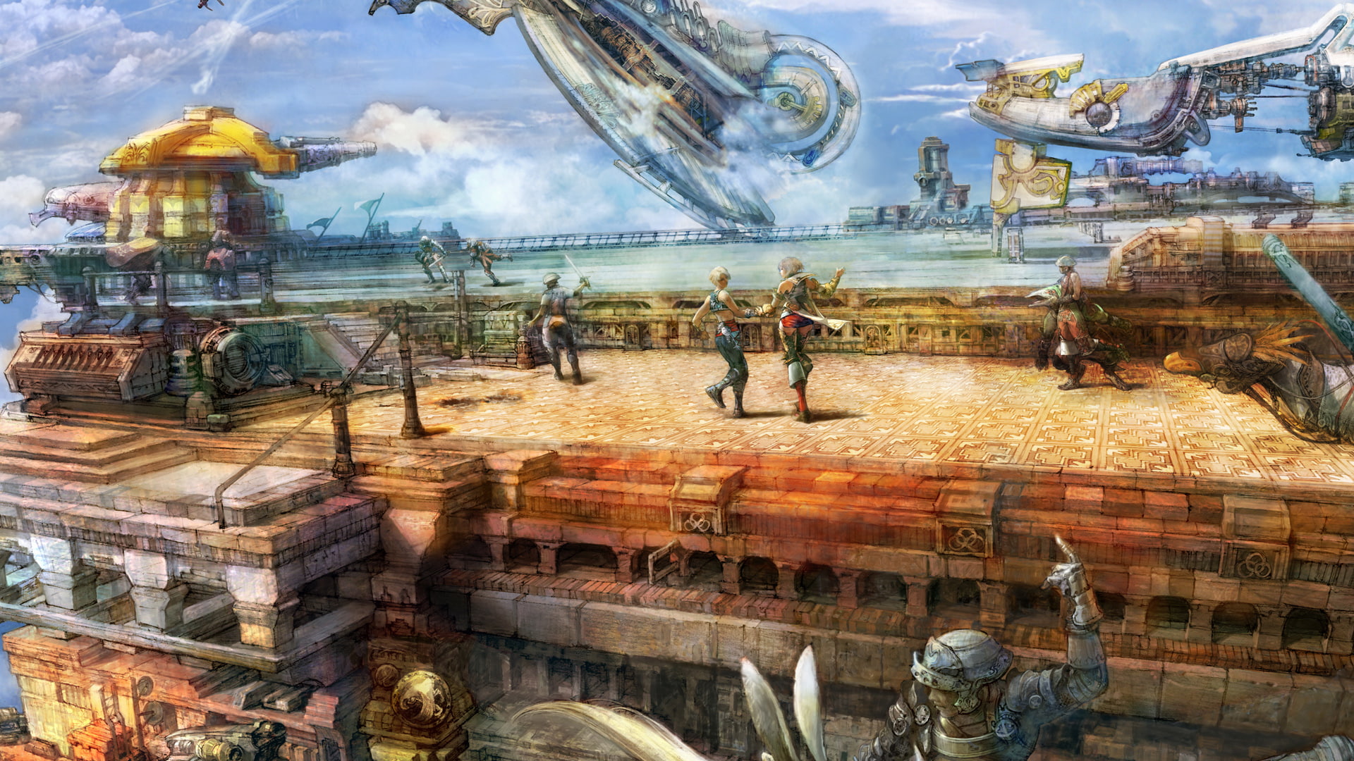 battle, people, 1080P, digital, final fantasy XII, building, HD Wallpaper