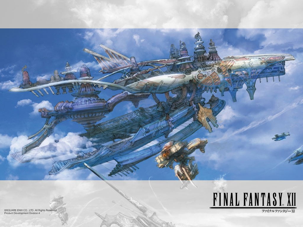 mode of transportation, 480P, cold temperature, no people, outdoors, flying, Final Fantasy XII, reflection, airplane, nature, transportation, Final Fantasy, HD Wallpaper