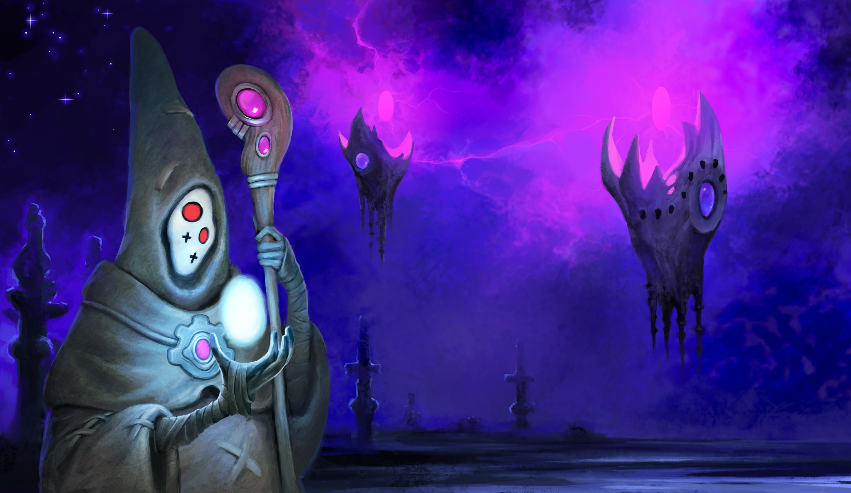 2K, artwork, Spineworld, fantasy art, magic, dark, HD Wallpaper