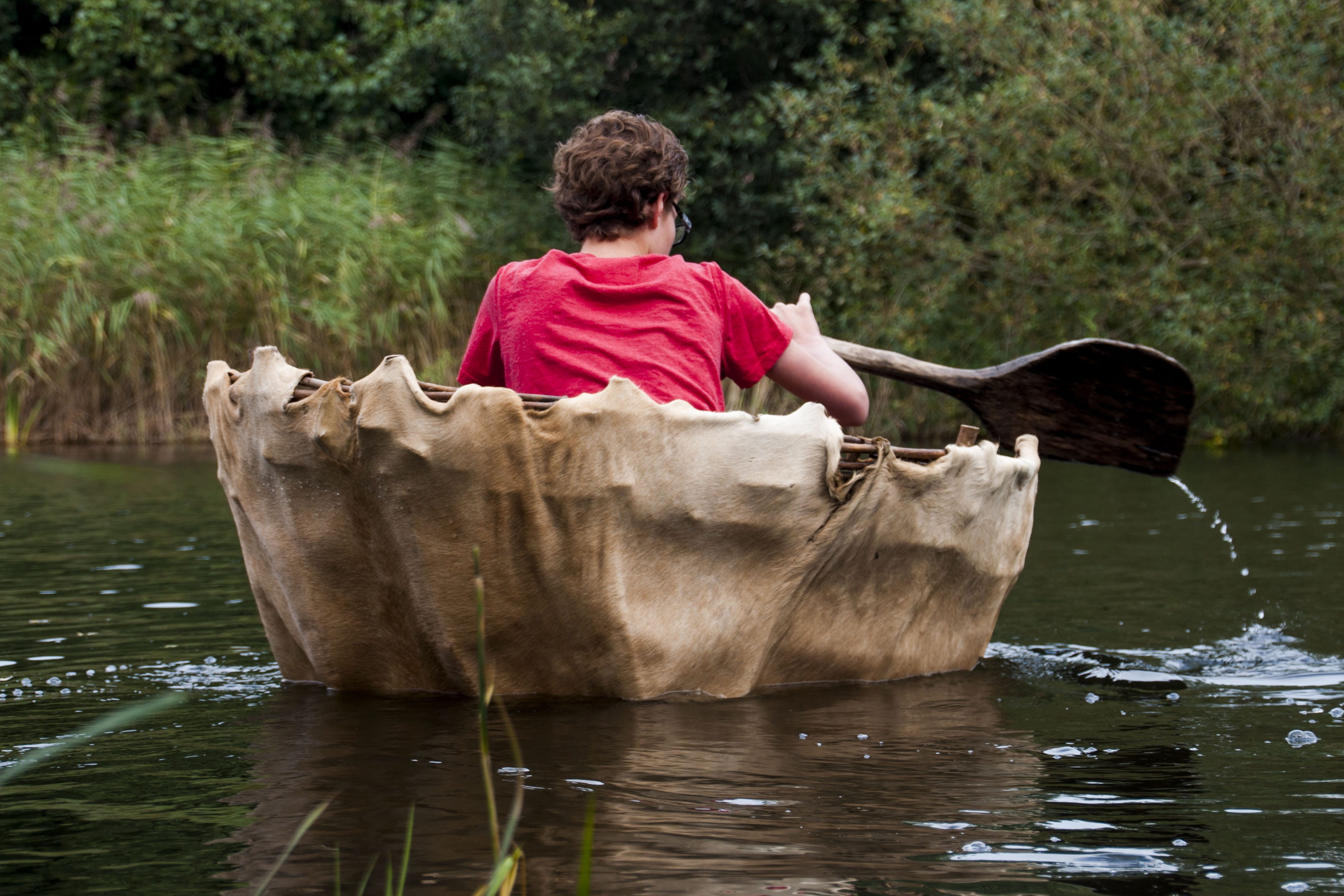 outdoors, real people, canoe, lake, children, teenager, men, one person, lifestyles, three quarter length, plant, nature, casual clothing, 4K, young men, HD Wallpaper
