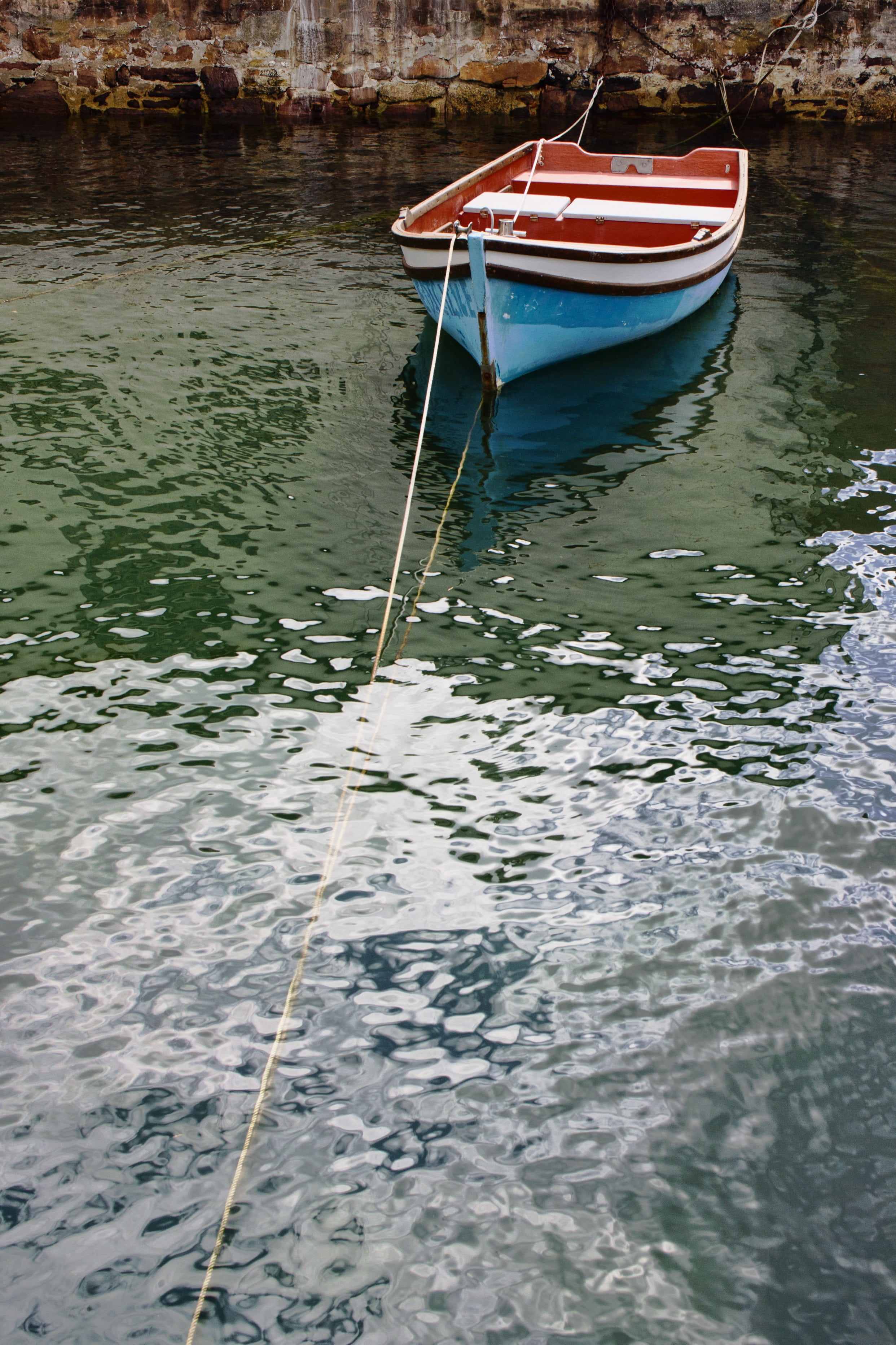 calm, 2K, outdoors, nature, transportation, day, wood - material, no people, ripples, anchored, waterfront, water, harbour, rippled, rope, mode of transportation, Phone HD Wallpaper