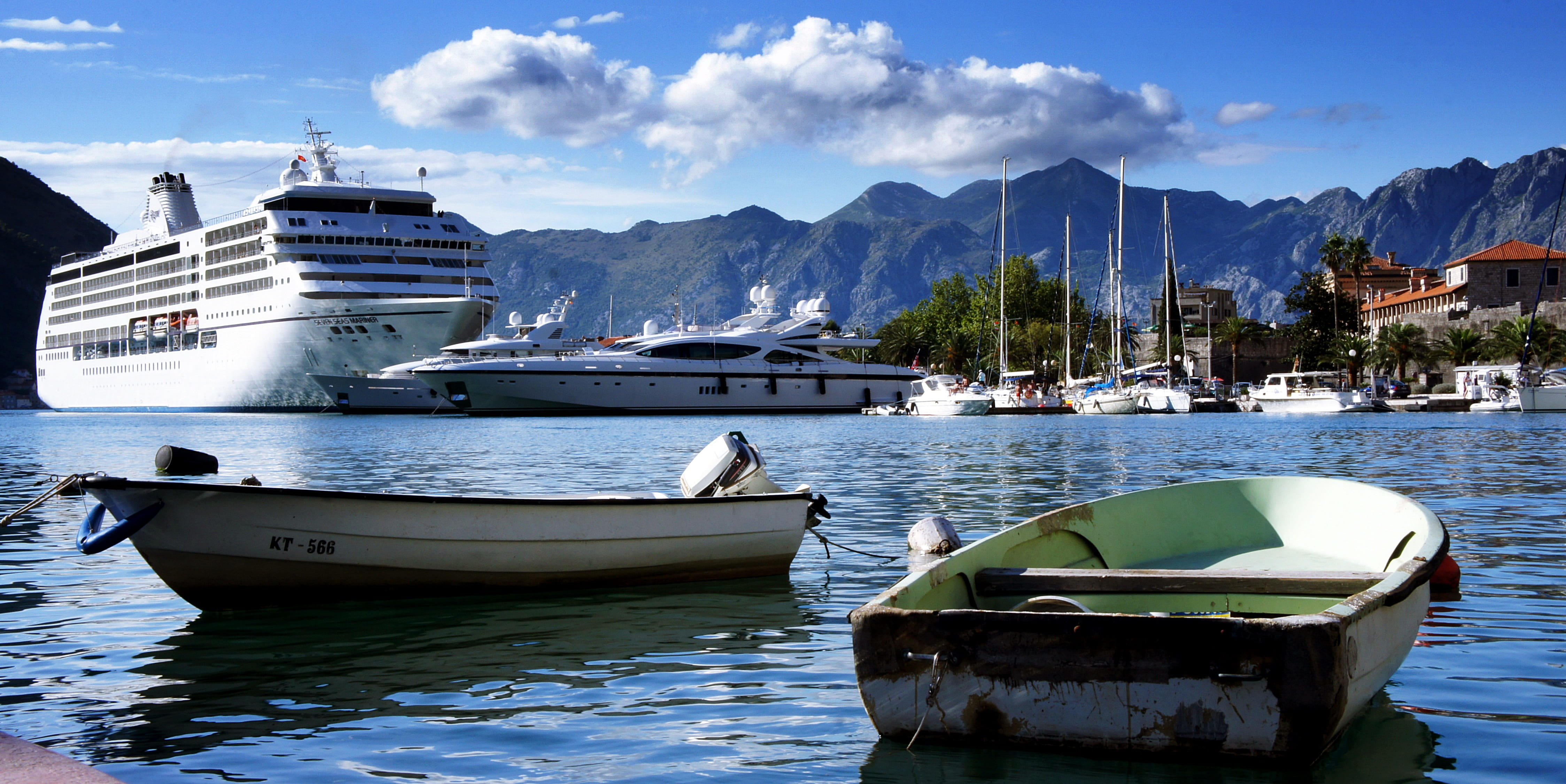 sailboat, mode of transportation, architecture, anchored, travel, waterfront, boat, tourism, moored, montenegro, ship, clouds, building exterior, water, HD Wallpaper