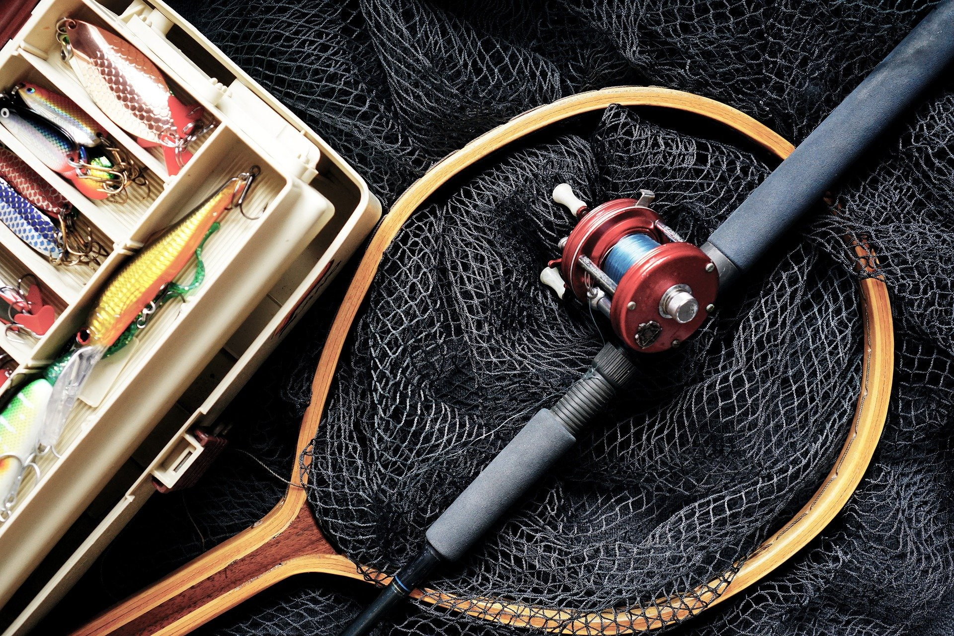 1080P, fishing, box, lures, rod, HD Wallpaper