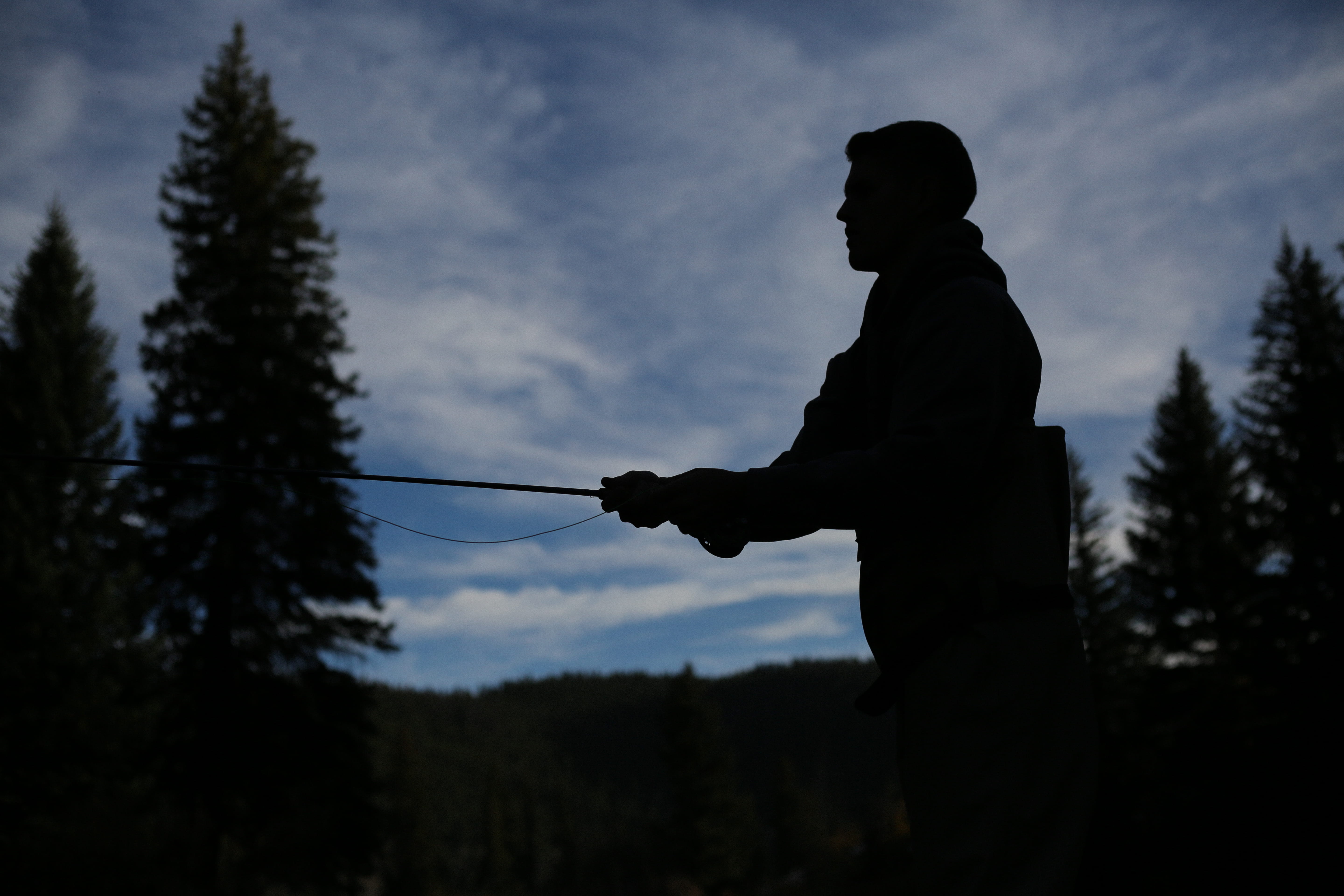 cloud - sky, photo, color Image, outdoors, weapon, snow, tree, fishing, leisure activity, real people, nighttime, one Man Only, standing, three quarter length, HD Wallpaper