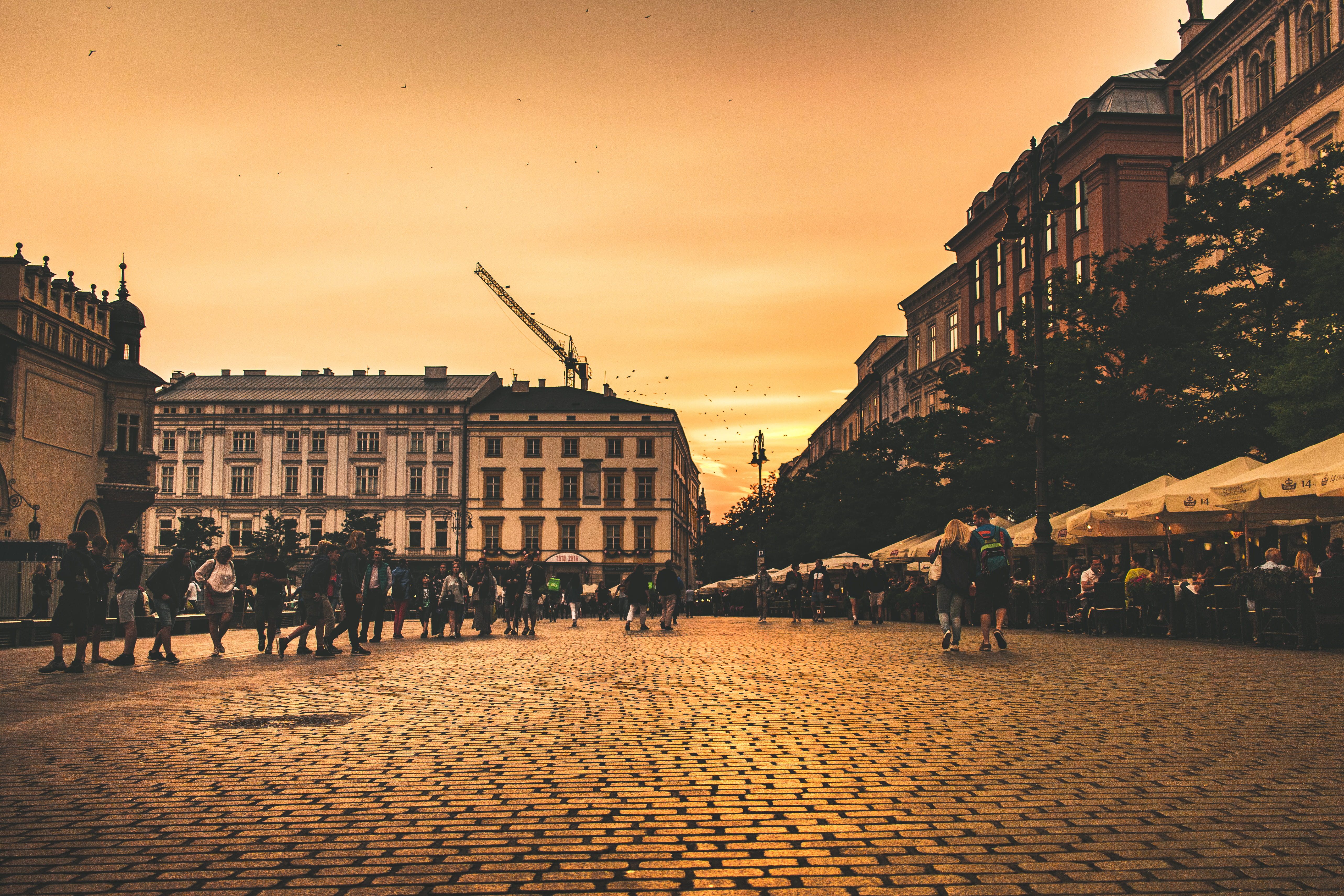 cobblestones, yellow, orange, construction, street, evening, sky, nightlife, adventure, building, architecture, cobblestone, urban, built structure, romantic, HD Wallpaper