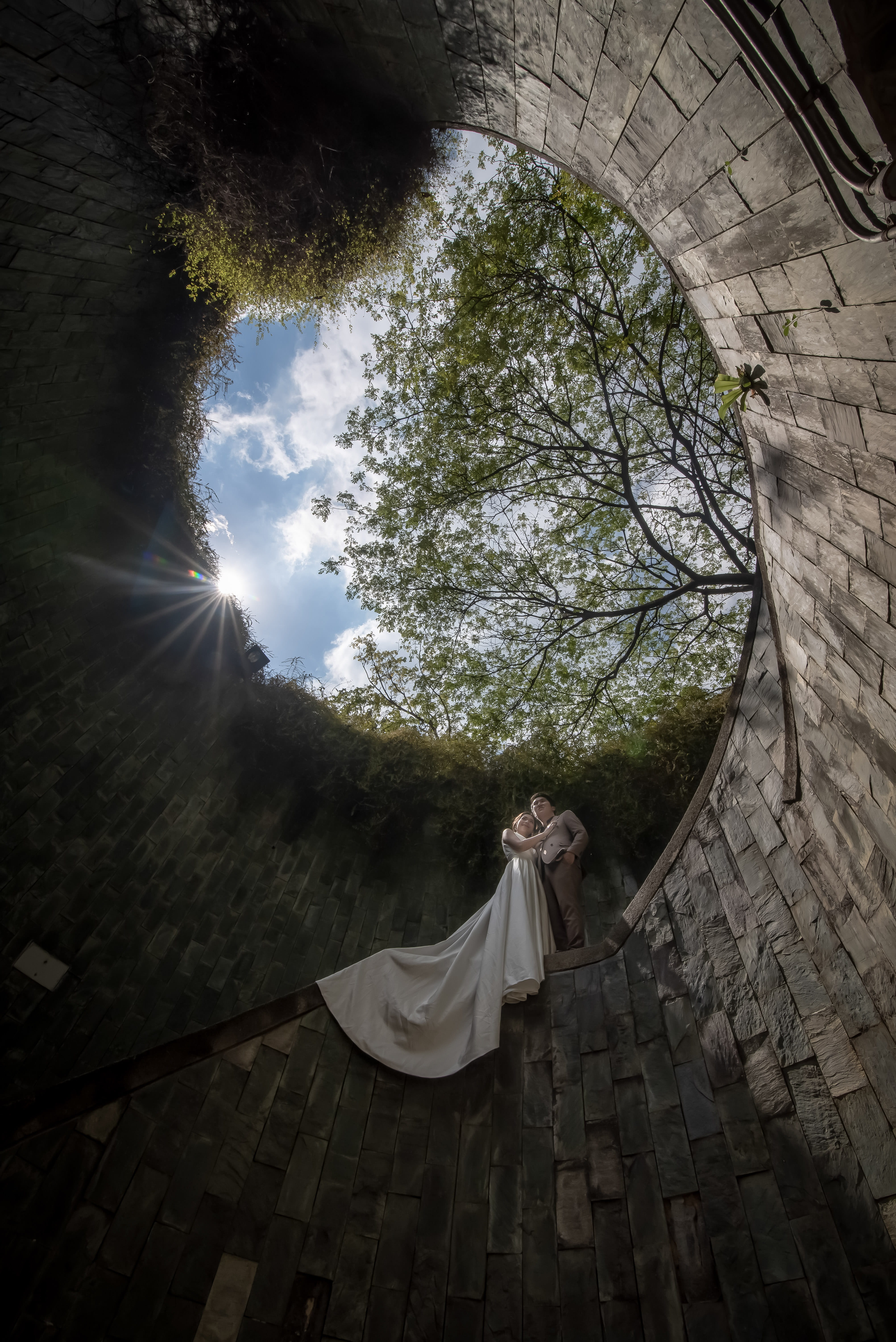 flagstone, real people, architecture, fashion, nature, female, wedding, sidewalk, person, pavement, sunlight, path, bride, life events, one person, wedding gown, Phone HD Wallpaper
