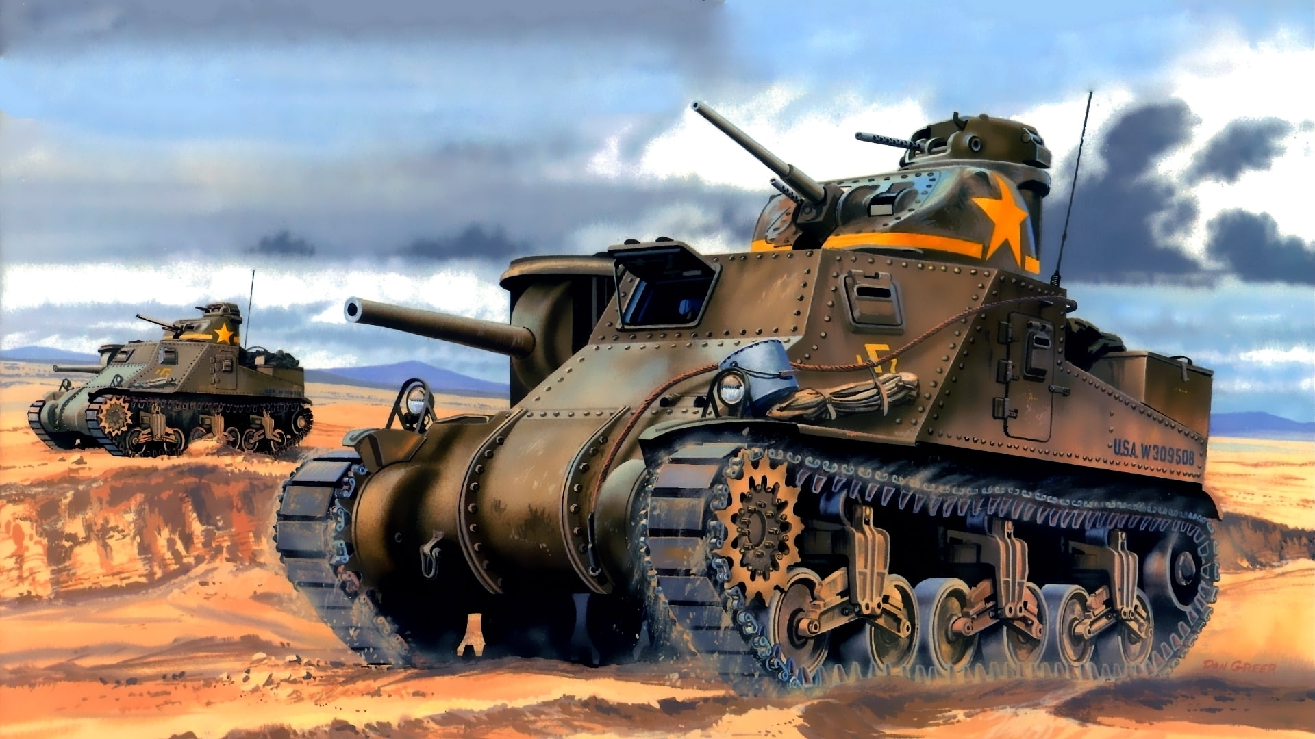  medium tank, M3 Lee, the second world, Don Greer, USA, figure, battletanks, 1080P, HD Wallpaper
