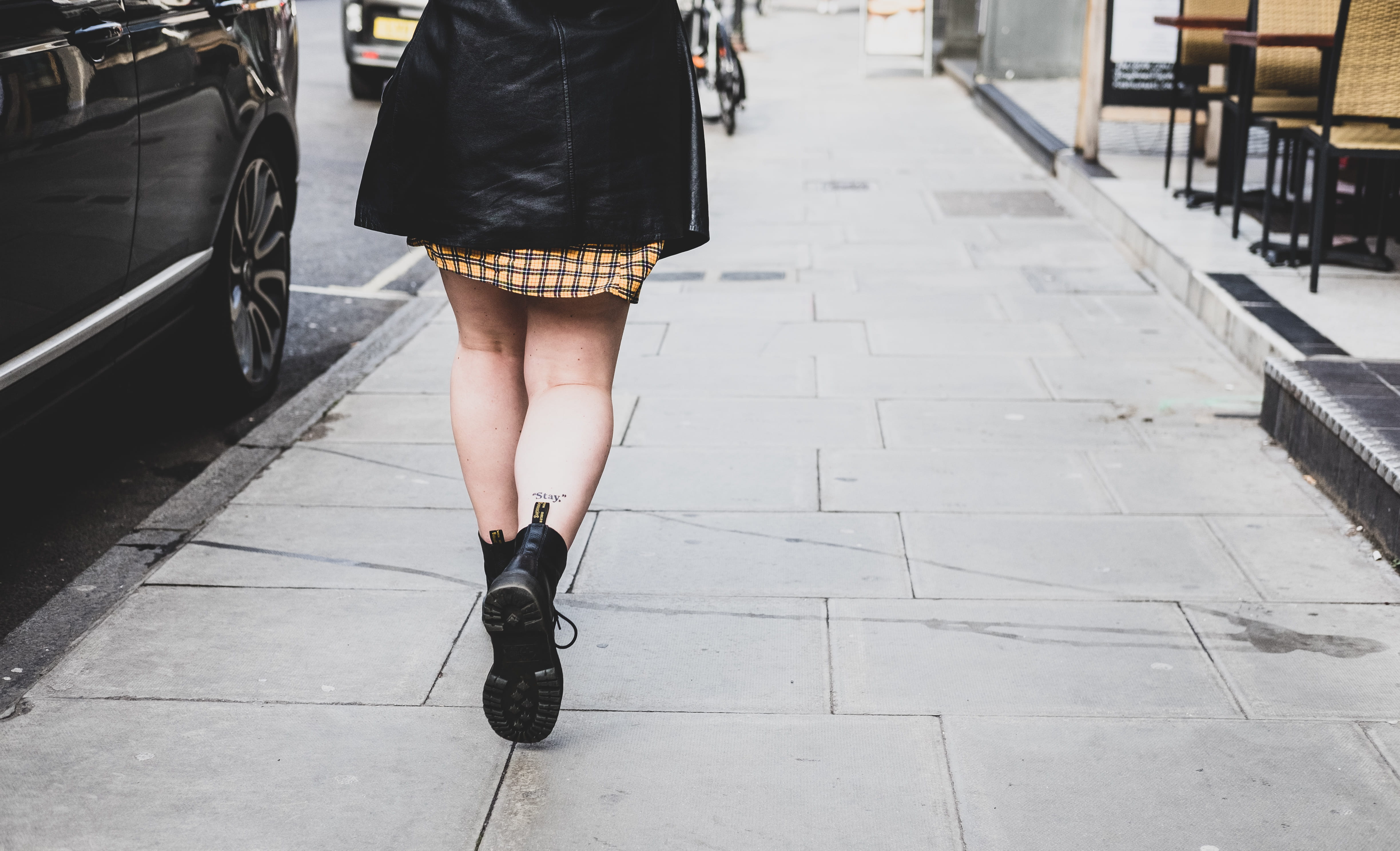 standing, paving stone, walking, vehicle, human limb, wheel, human, woman, women, real people, chair, lifestyles, 4K, one person, female, fashion, casual clothing, HD Wallpaper