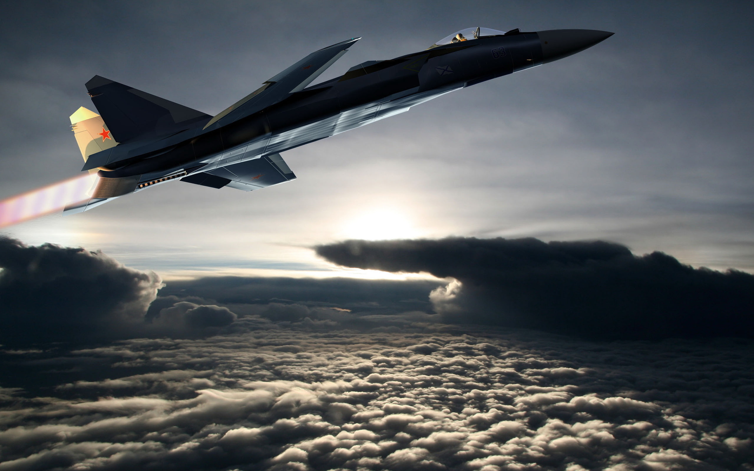 su, 2K, aircrafts and planes, sukhoi, sky, over, HD Wallpaper