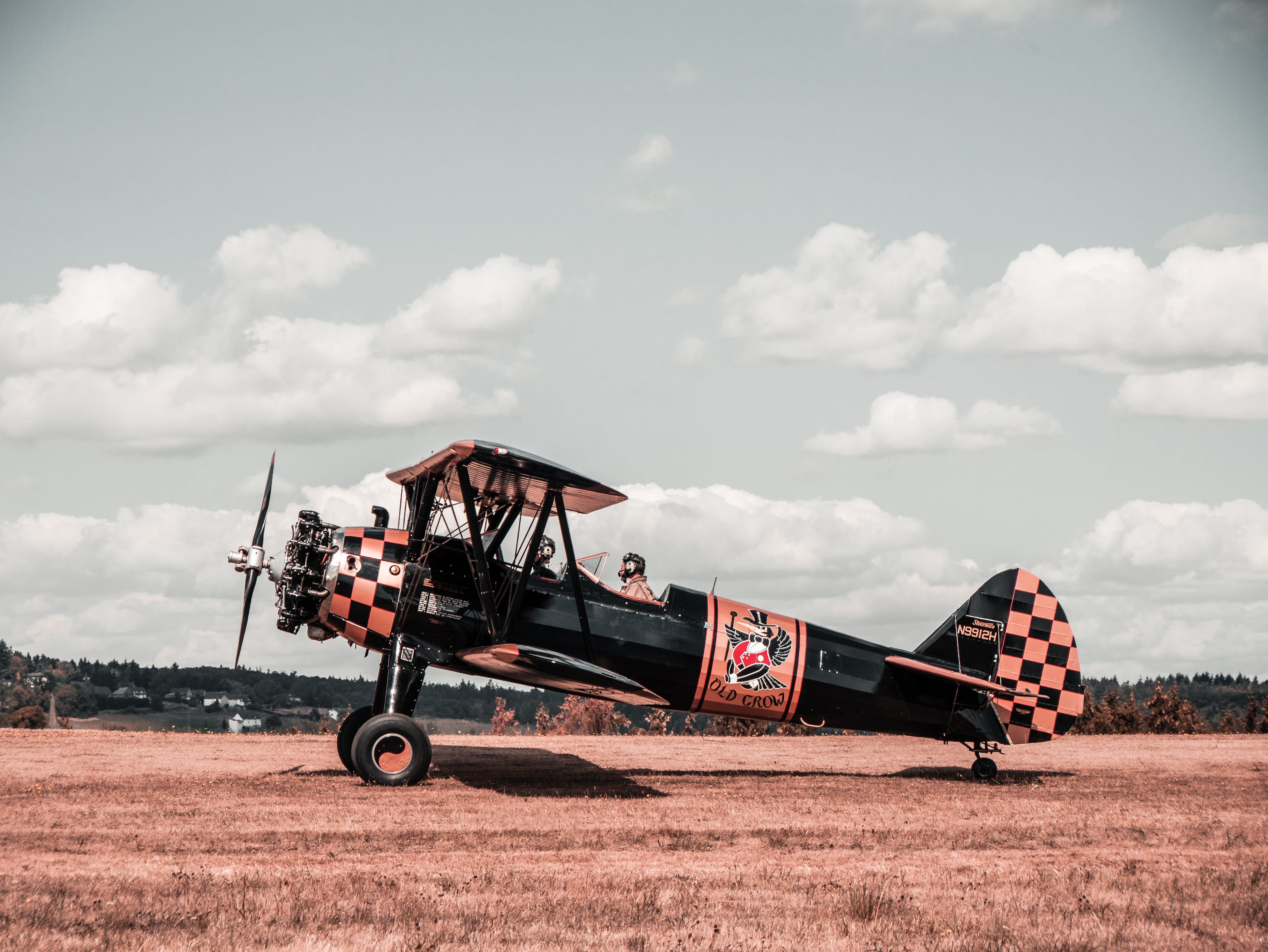 tractor, transportation, air, land vehicle, retro, airport, historically, 4K, aviation, field, nostalgia, double decker, driving, mode of transportation, HD Wallpaper