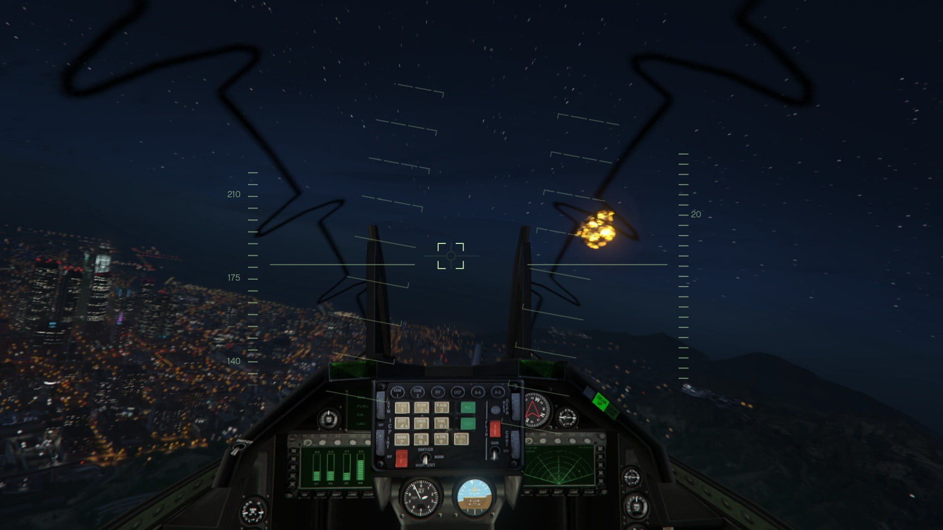 Grand Theft Auto V, screenshot, motion, car, 1080P, control, outdoors, aviation, no people, transportation, cockpit, building exterior, mode of transportation, HD Wallpaper