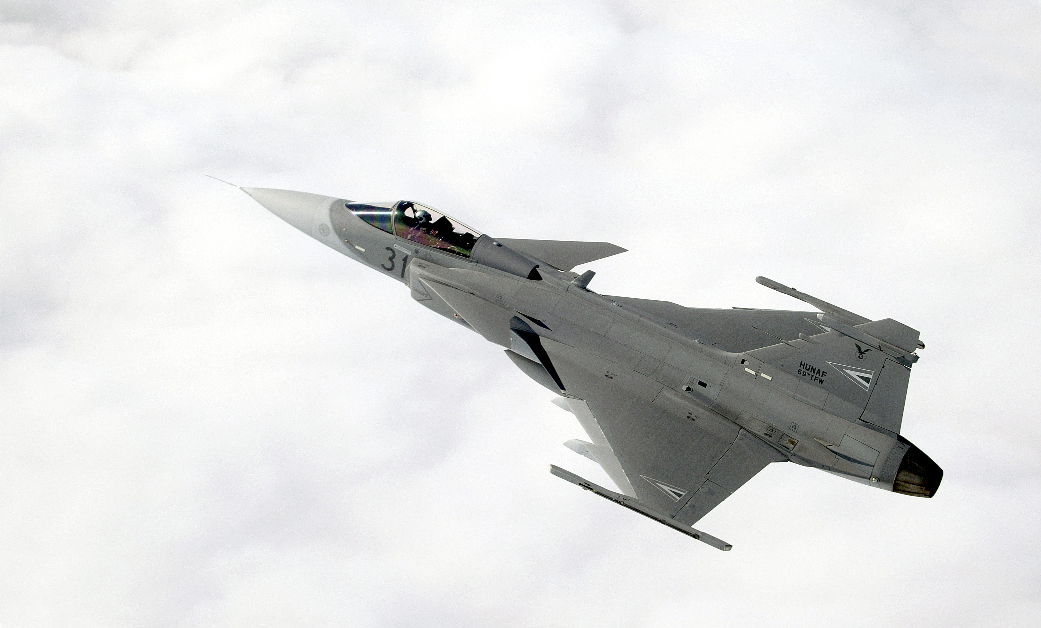 airplane, military, military aircraft, aircraft, 2K, vehicle, JAS-39 Gripen, jet fighter, sky, HD Wallpaper