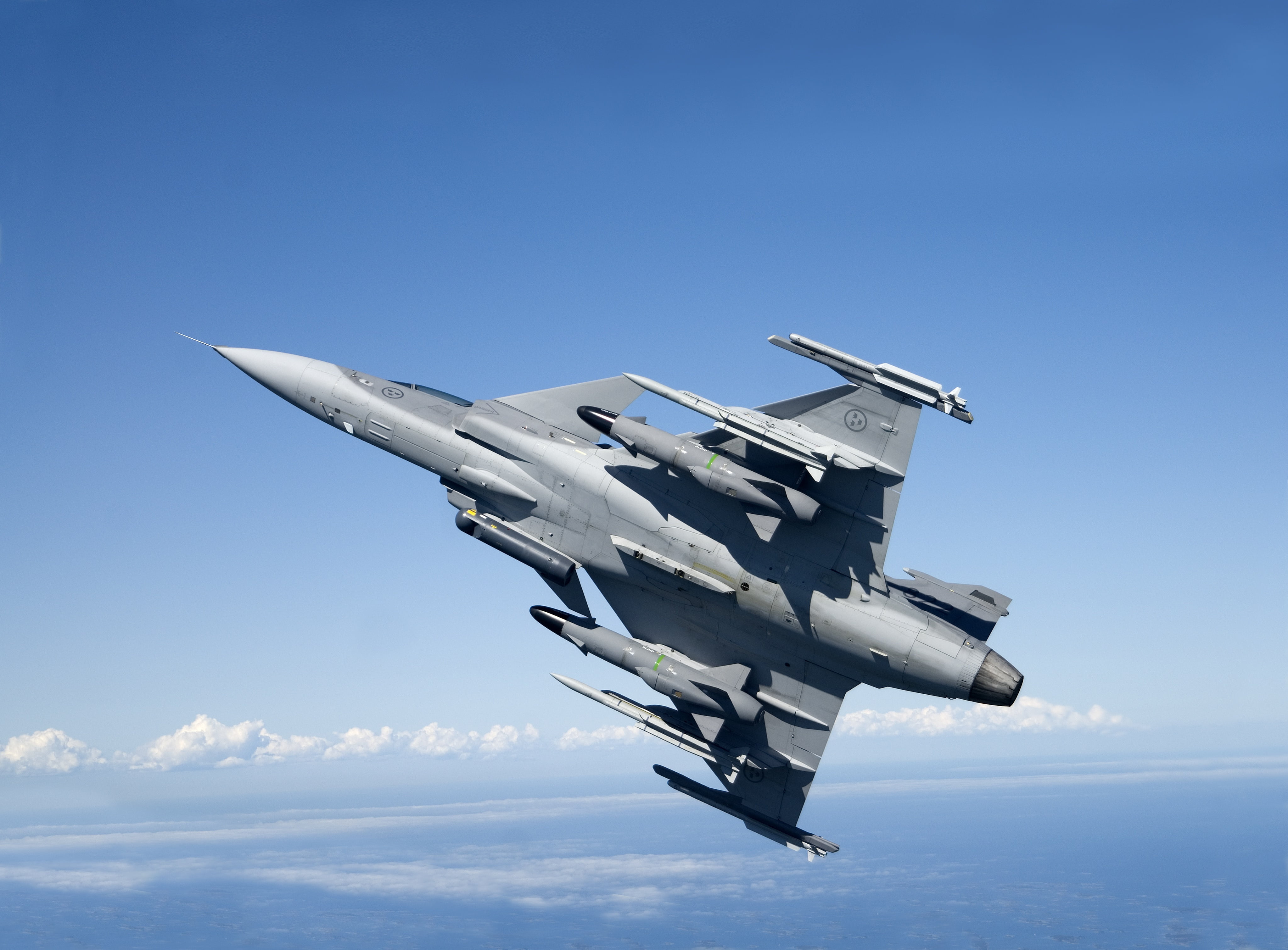 Saab JAS 39 Gripen, 4K, Jet Fighter, Aircraft, Warplane, Jet Fighters, HD Wallpaper