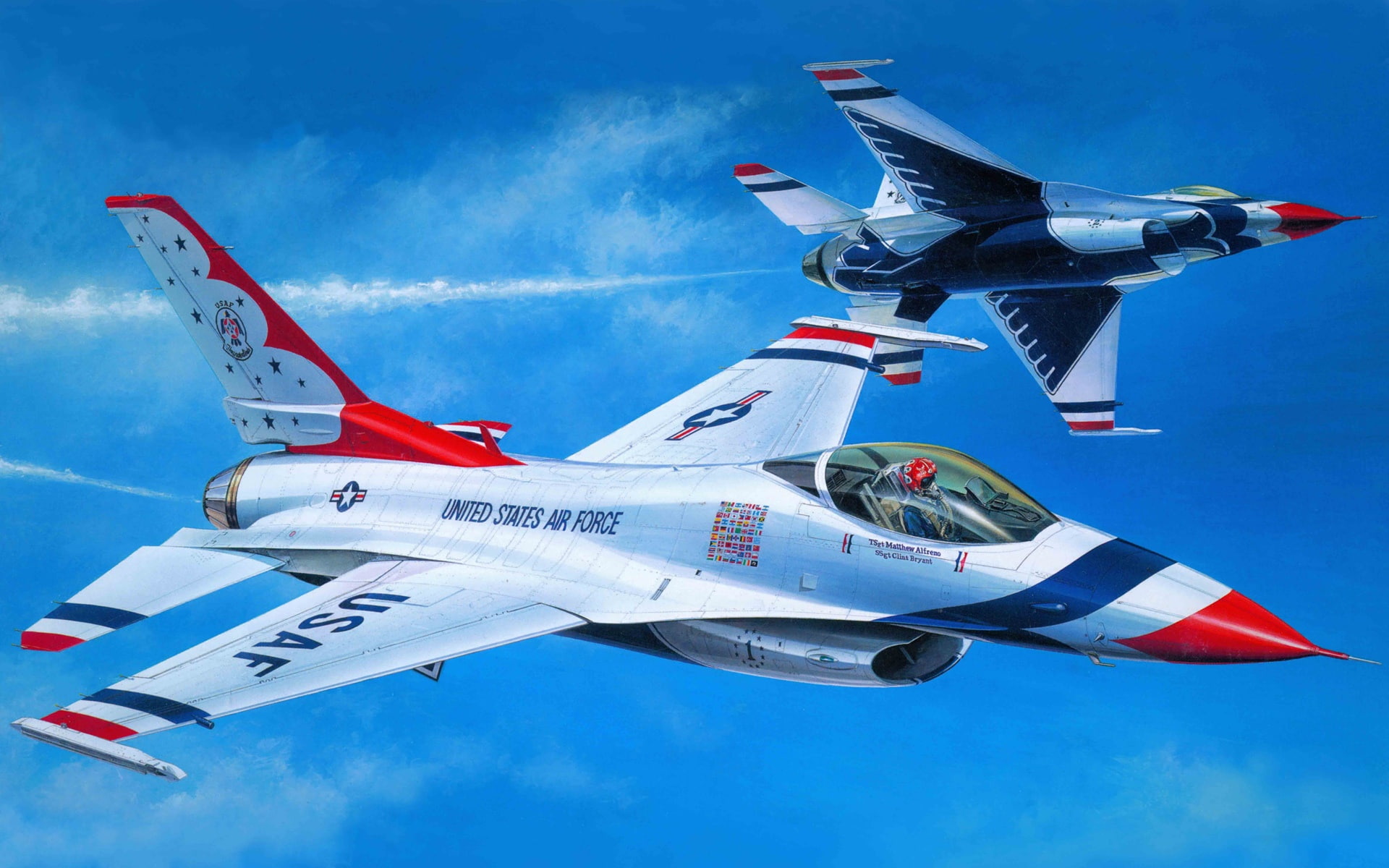 Air, Fighter, Art, Aerobatics, Painting, 1080P, HD Wallpaper
