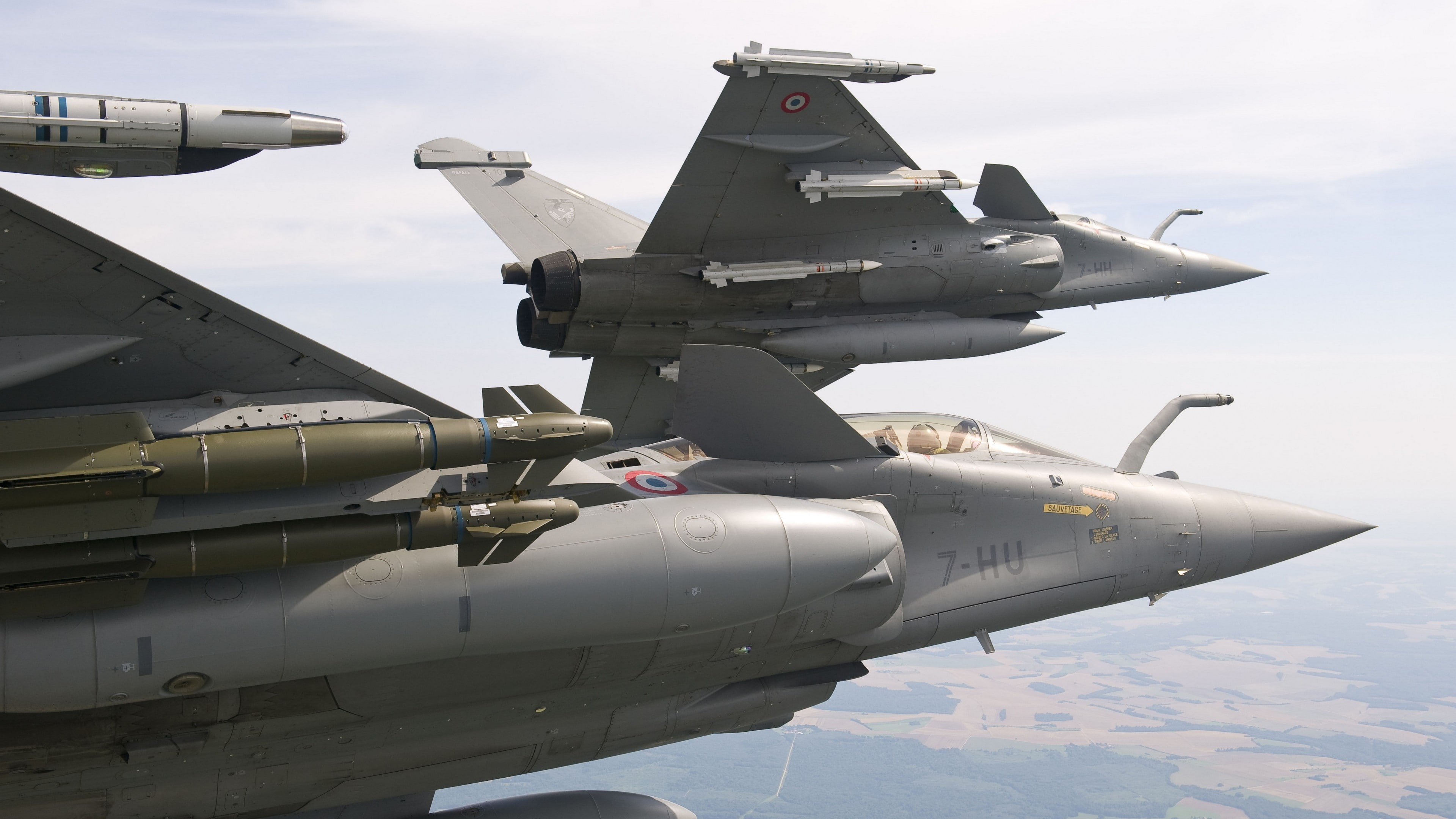French Air Force, France, aircraft, fighter, Rafale, 4K, Dassault, HD Wallpaper