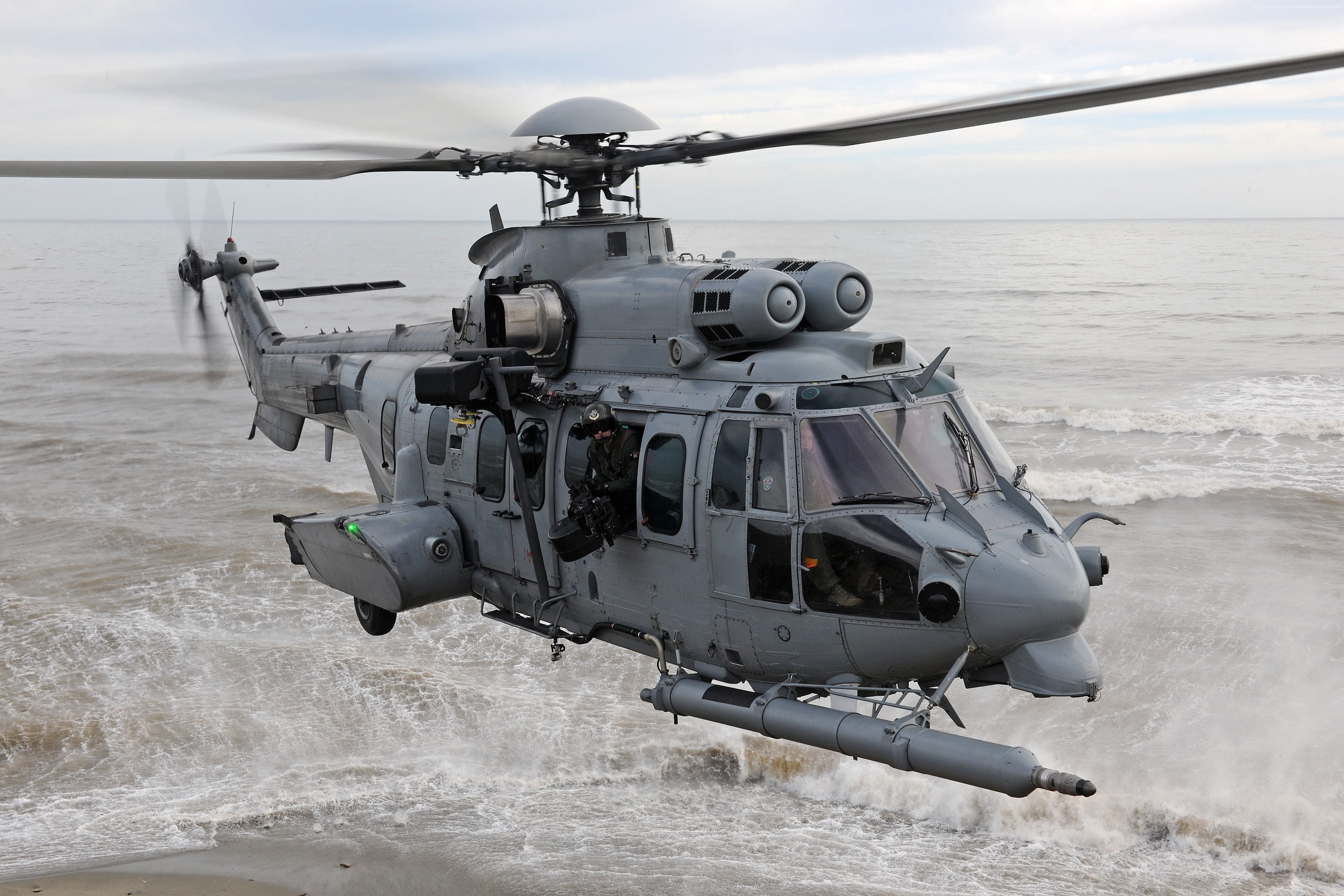 Wave, The French air force, Airbus Helicopters, 2K, Foam, Air force, H225, Helicopter, Airbus Helicopters H225M, HD Wallpaper