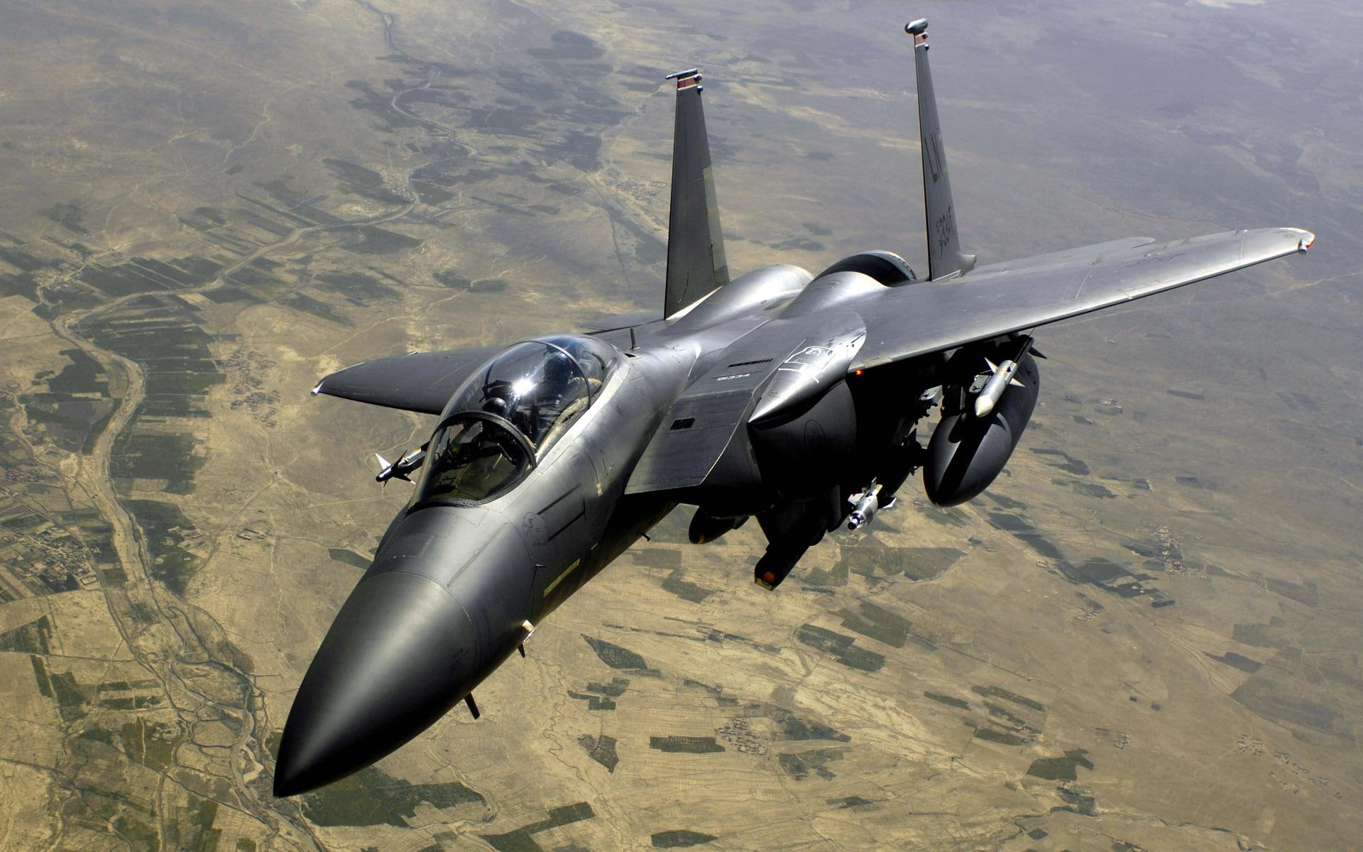 air, f, 1080P, strike, force, aircraft, eagle, planes, e, HD Wallpaper