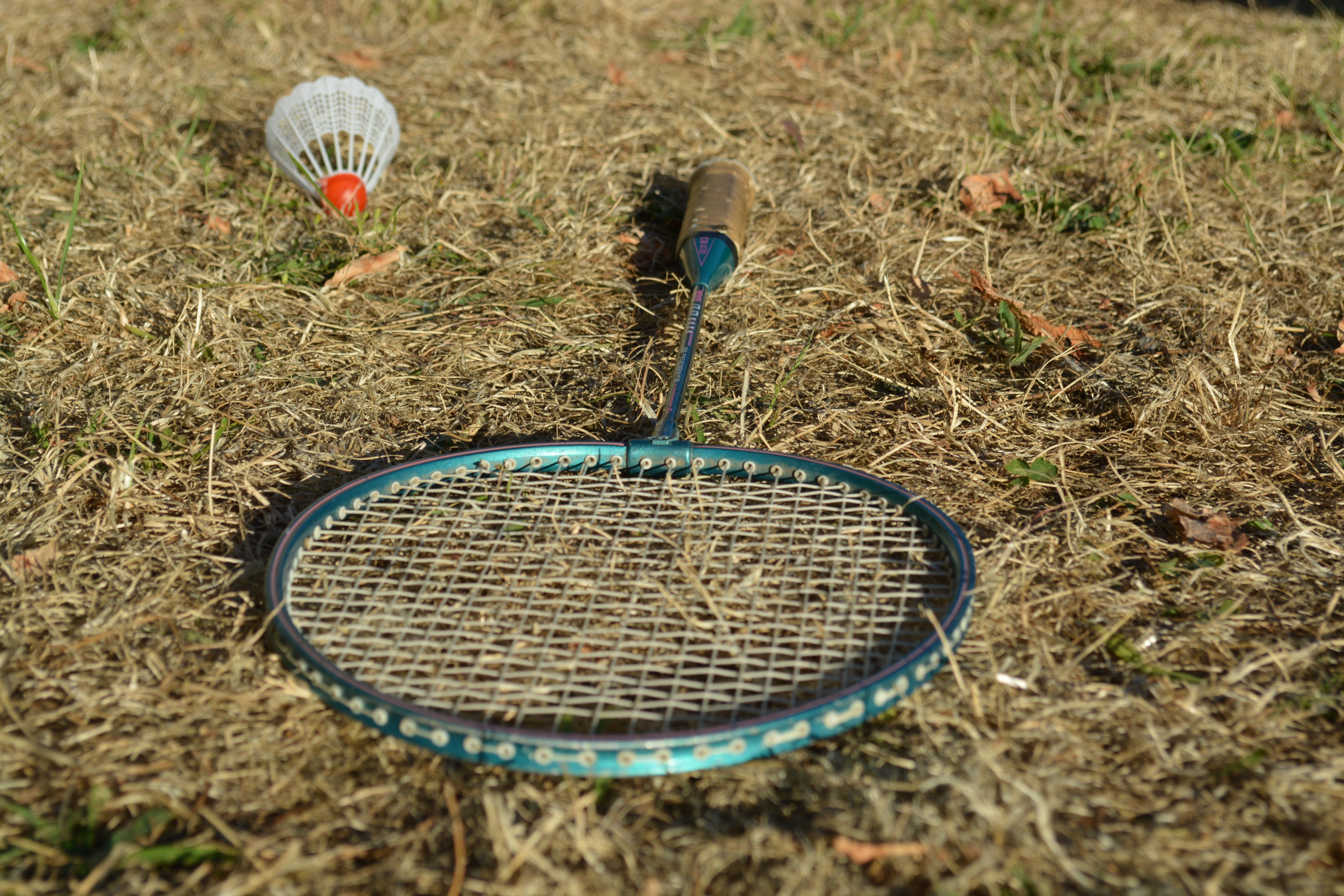 badminton, grass, day, selective focus, fun, geometric shape, game, circle, growth, racket, shuttlecock, sunlight, outdoors, high angle view, 5K, outdoor, HD Wallpaper