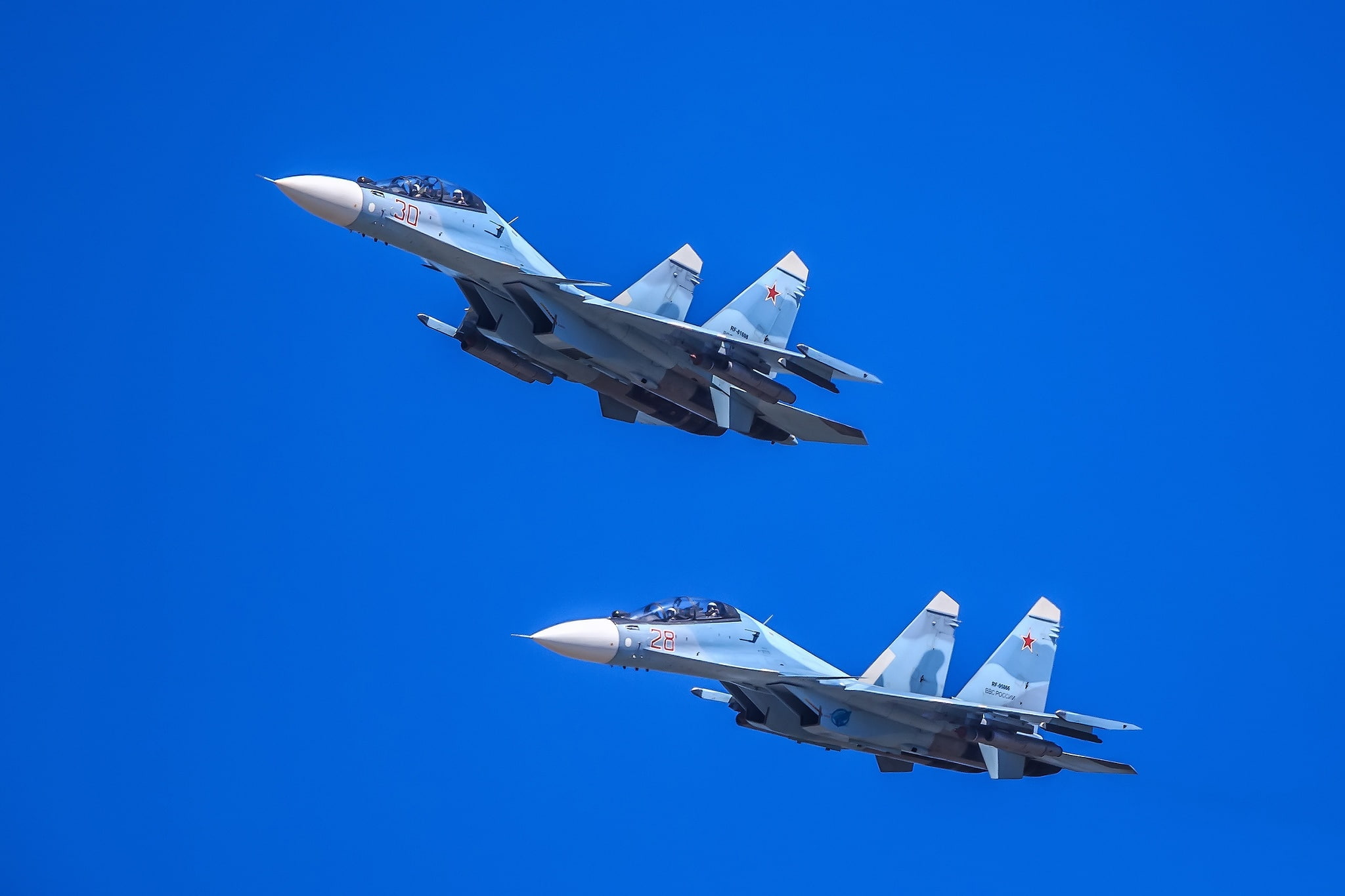 1080P, Su-30SM, flight, pair, Su-30CM, multi-role fighter, HD Wallpaper