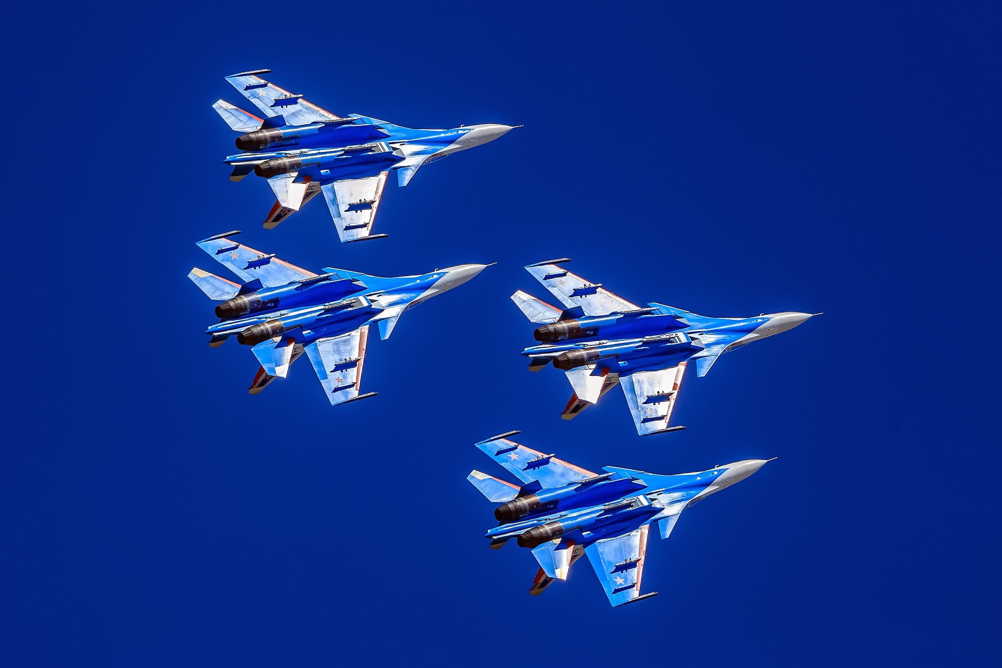 1080P, Su-30CM, multi-role fighter, " Russian Knights", Su-30SM, aerobatic team, HD Wallpaper