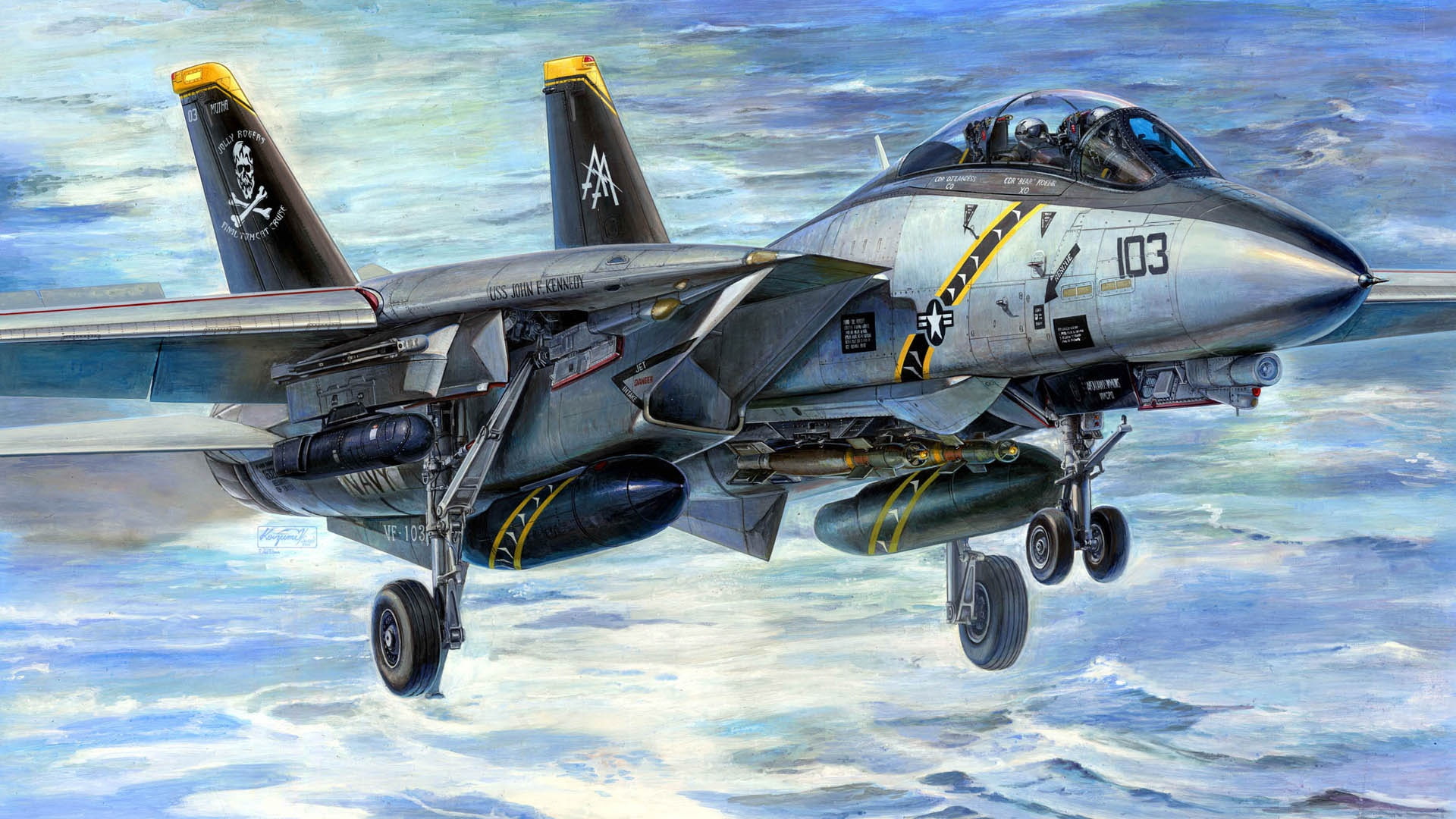 Improved version of the F-14A, Grumman Aircraft Engineering Corporation, 1080P, F-14B, Tomcat, with variable geometry wings, the fourth generation, double, HD Wallpaper