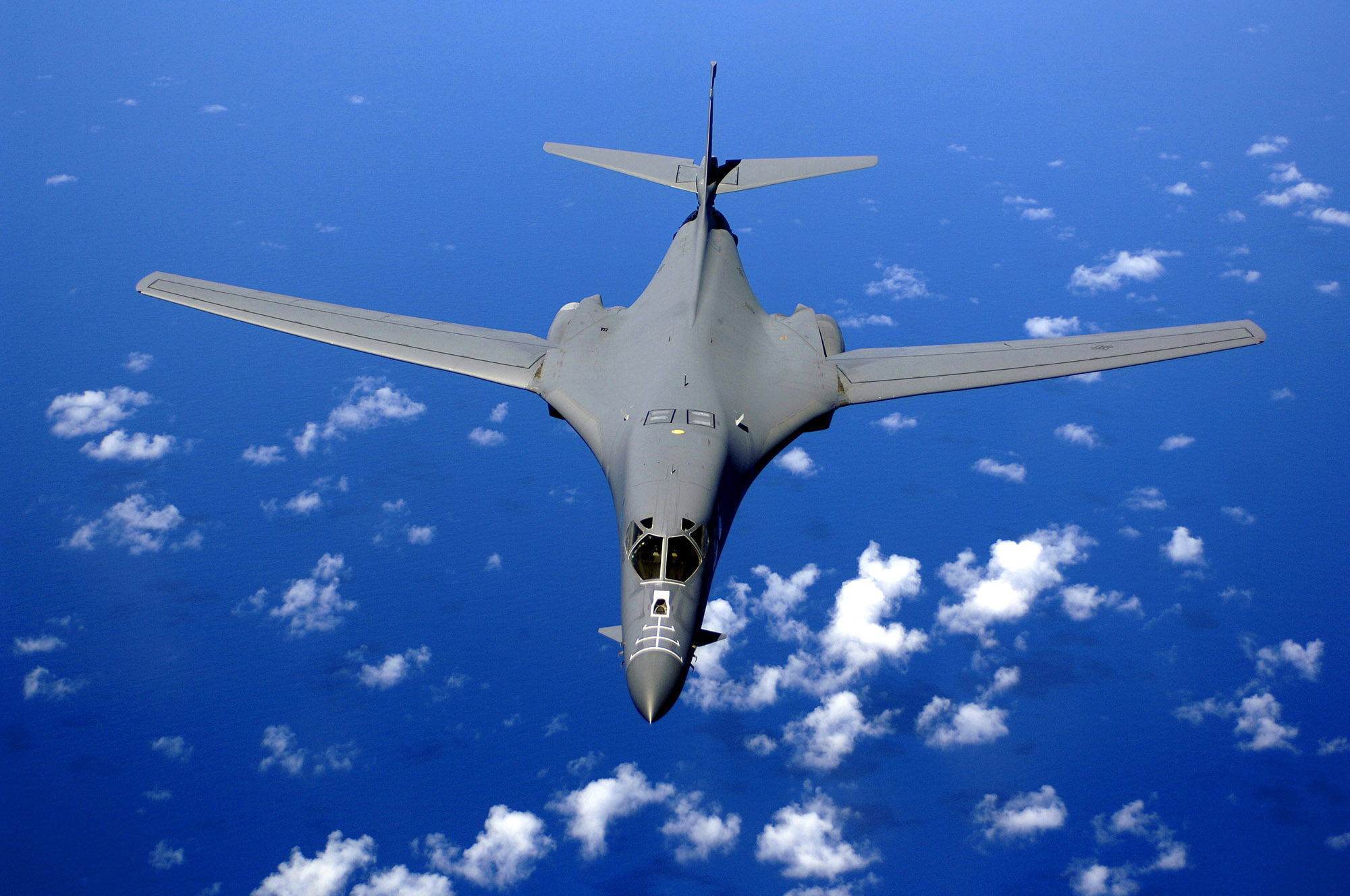 Clouds, 1080P, The sky, B-1 Lancer, Supersonic, Bomber, Water, Height, The plane, Rockwell, Flight, Strategic, The ocean, HD Wallpaper