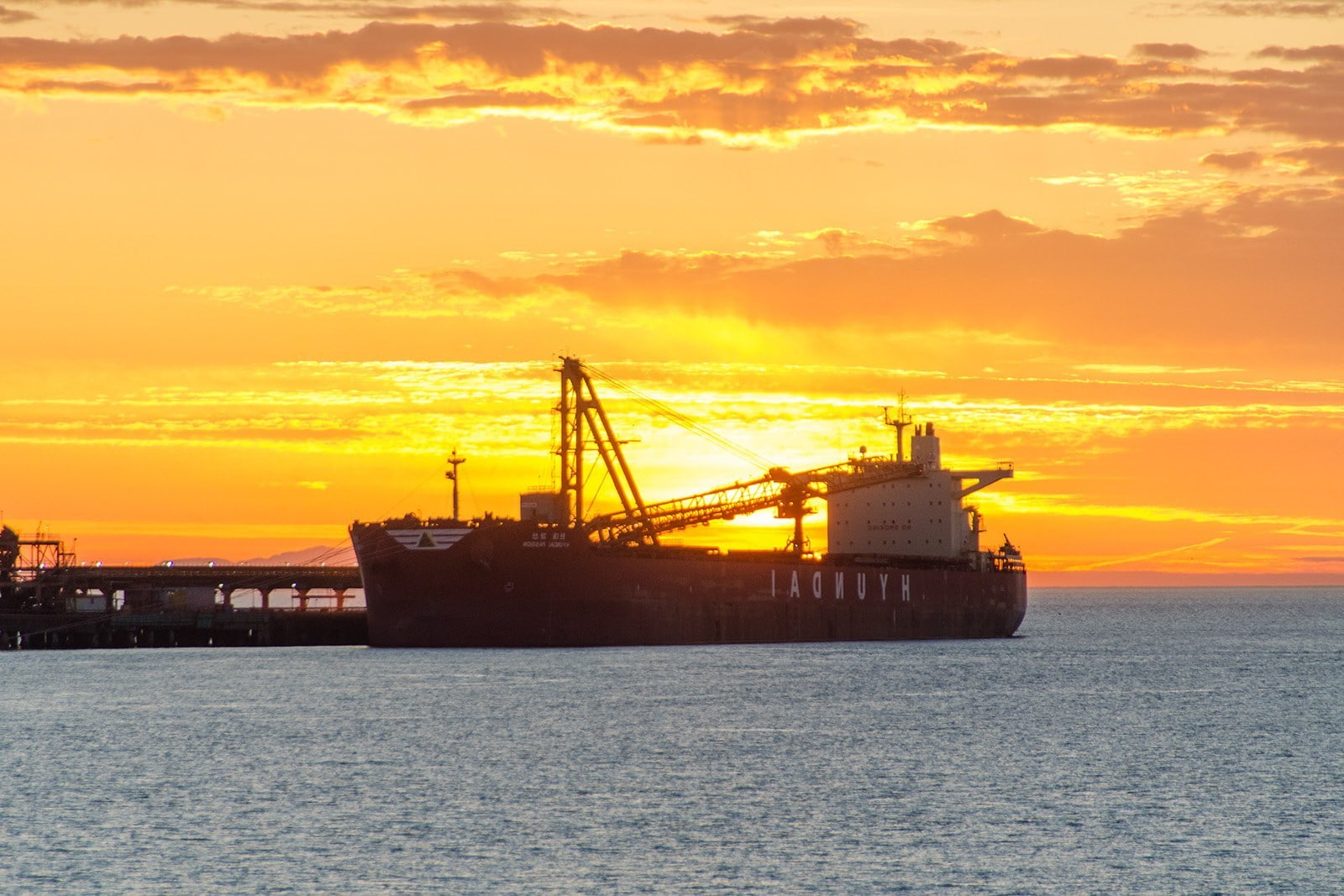 720P, ship, industry, business, cloud - sky, cargo container, nature, transportation, sunset, sea, no people, industrial equipment, orange color, container, HD Wallpaper